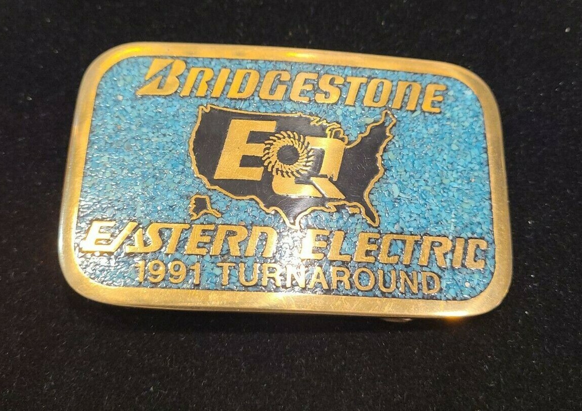 Bridgestone DynaBuckle Eastern Electric 1991 Turnaround Heavy Metal Belt Buckle