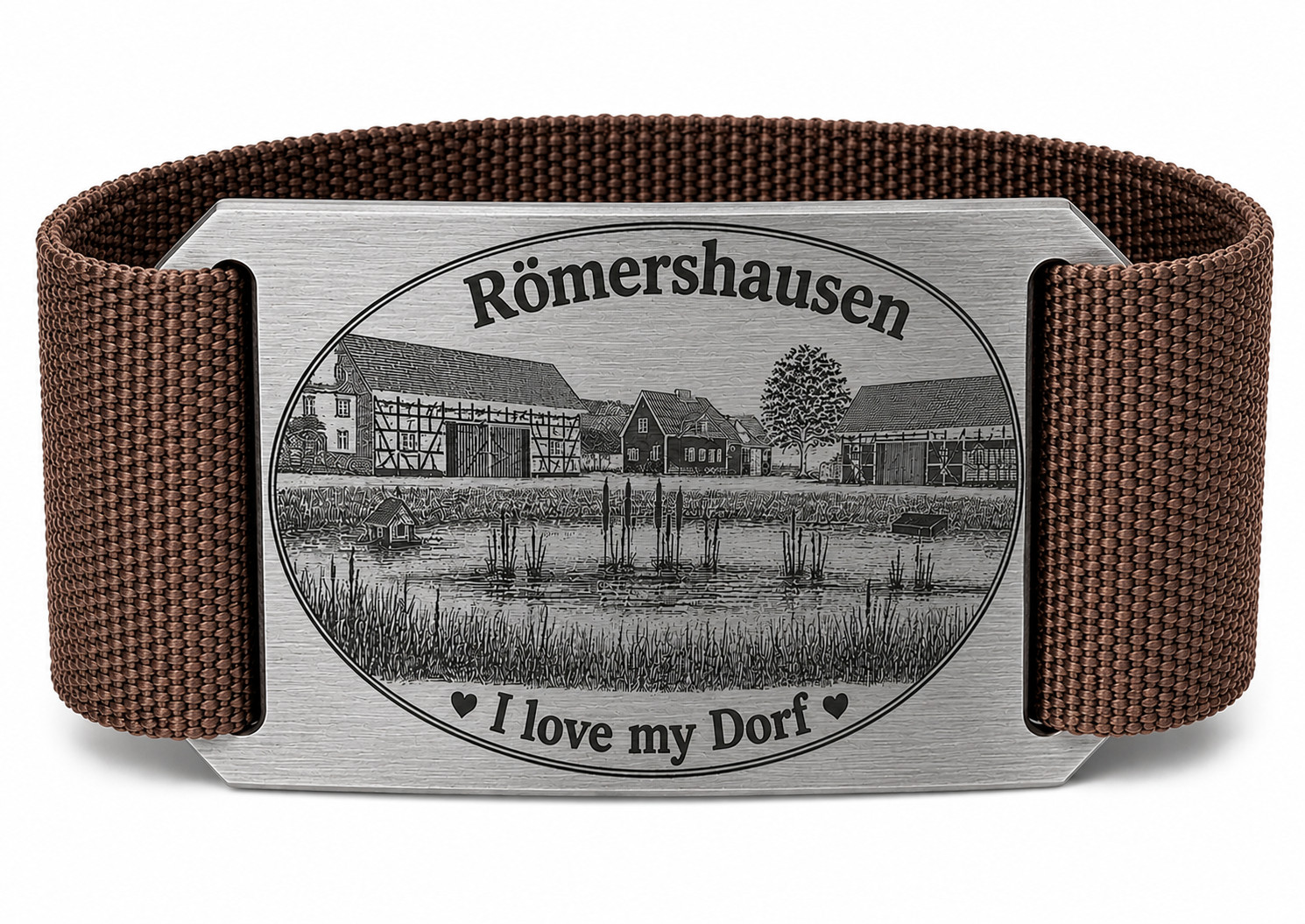 CRIOS Branding Belt Unisex Aluminium Buckle Choose Your Village / Town Aluminium