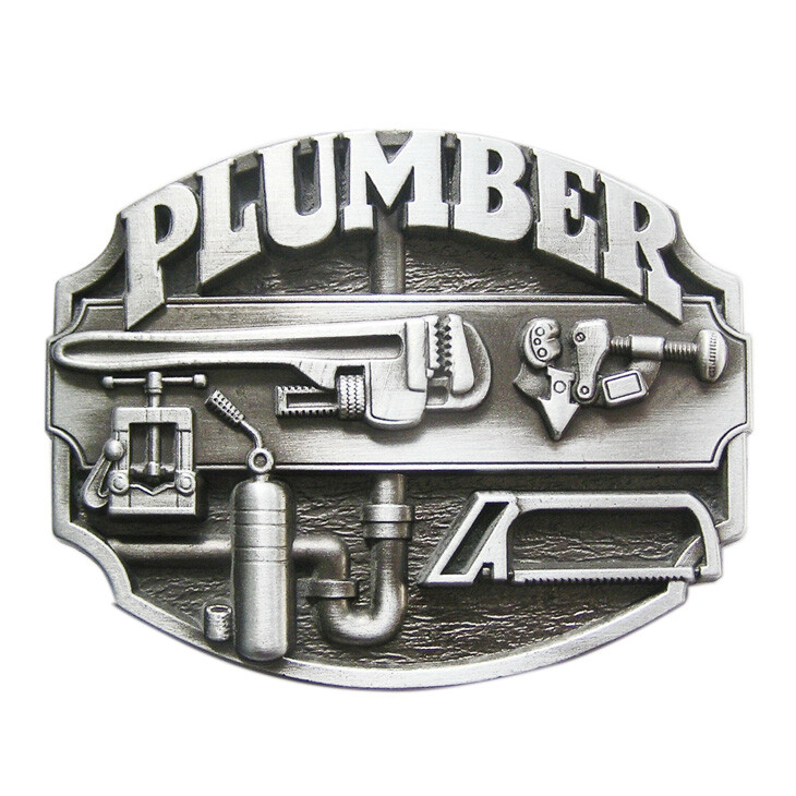 Antique Silver Plumber Trades Tradesman Belt Buckle also Stock in the US