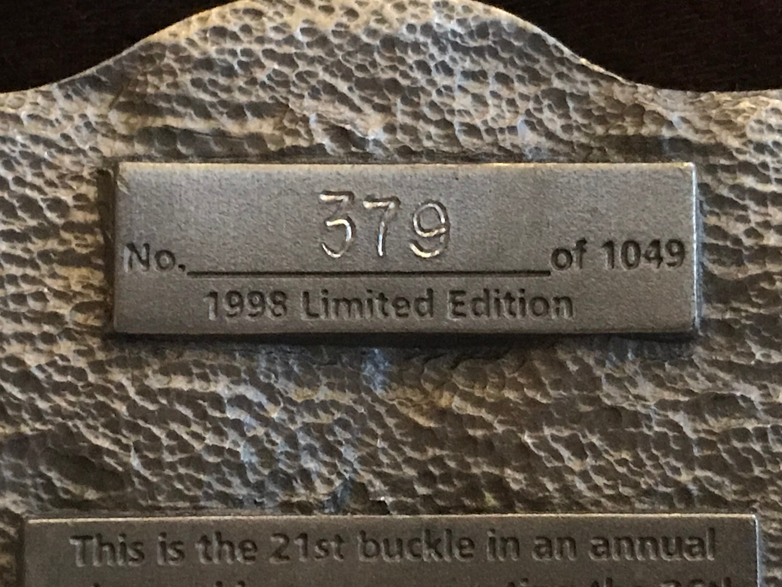 *** Siskiyou Iditarod 1998 Limited Edition Numbered Belt Buckle