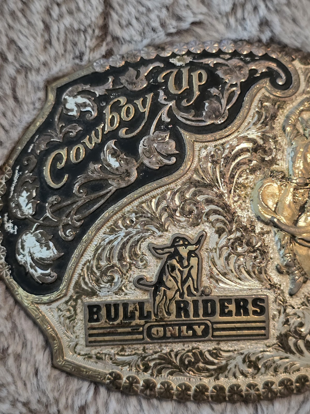 Montana Silversmiths Cowboy Up Bull Riders Only Western Belt Buckle