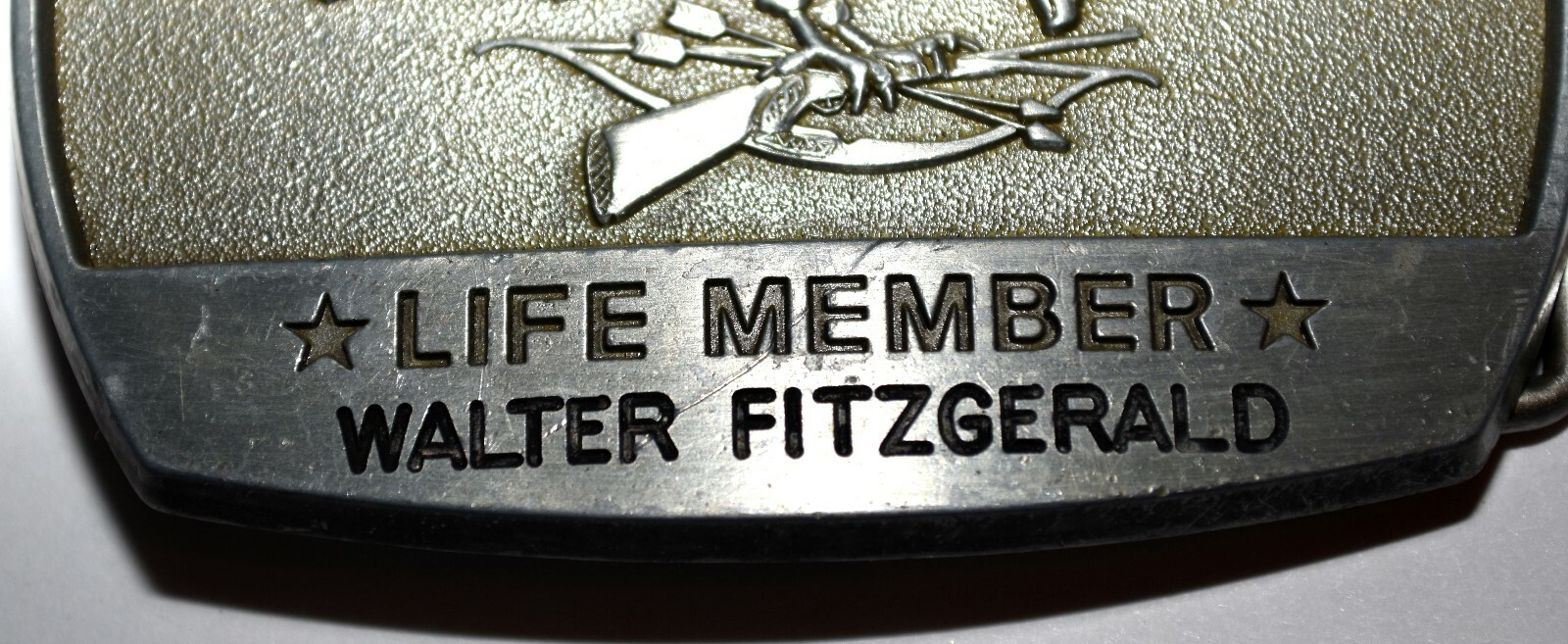 Vintage 1981 North American Hunting Club Life Member Embossed Eagle Belt Buckle