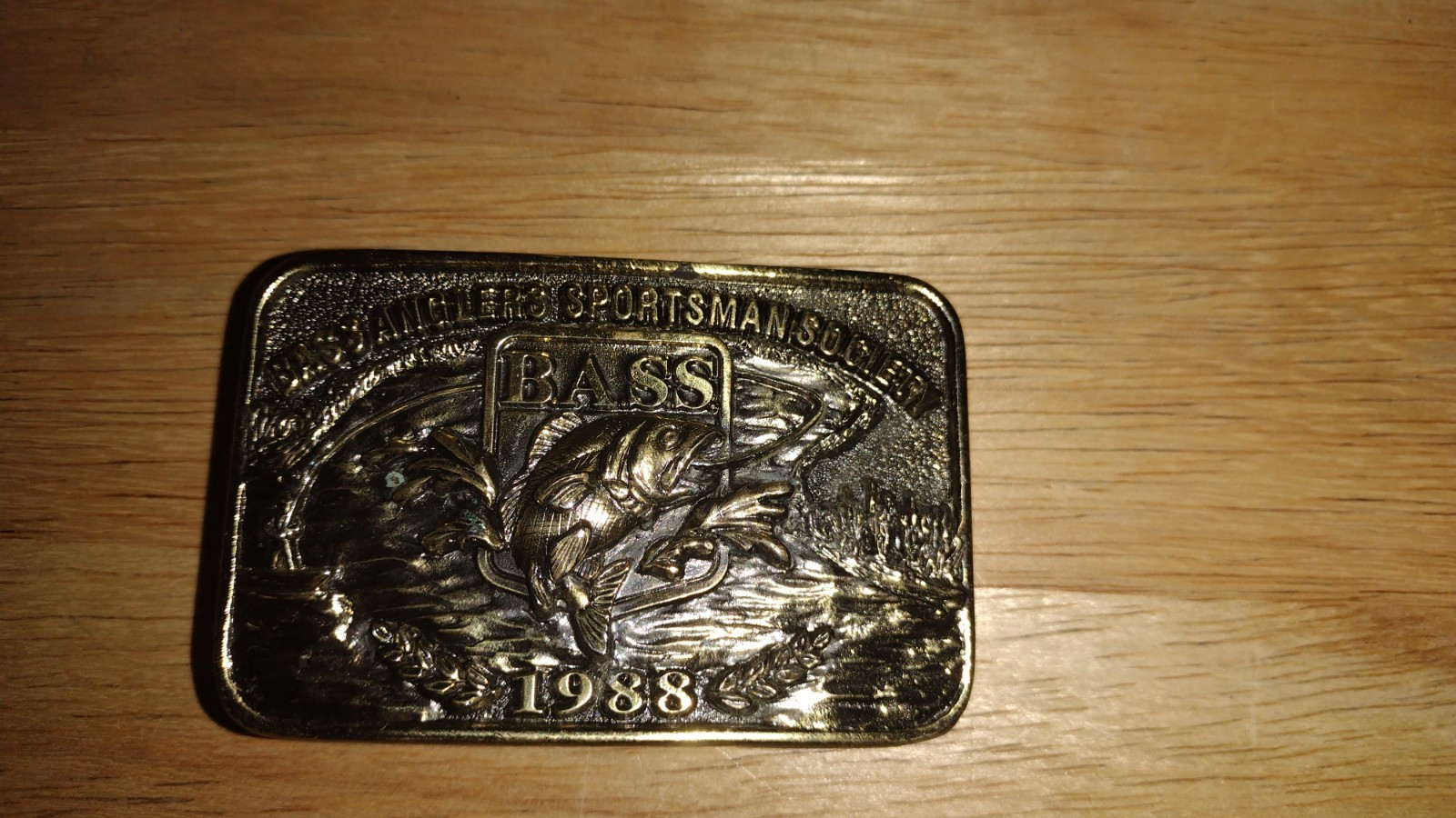 1988 BASS BASS ANGLERS SPORTSMAN SOCIETY BELT BUCKLE – HEAVY