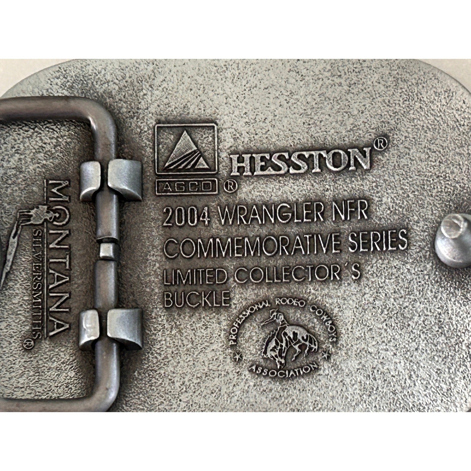 Hesston 2004 National Finals Rodeo Belt Buckle Wrangler NFR Montana Silversmiths
