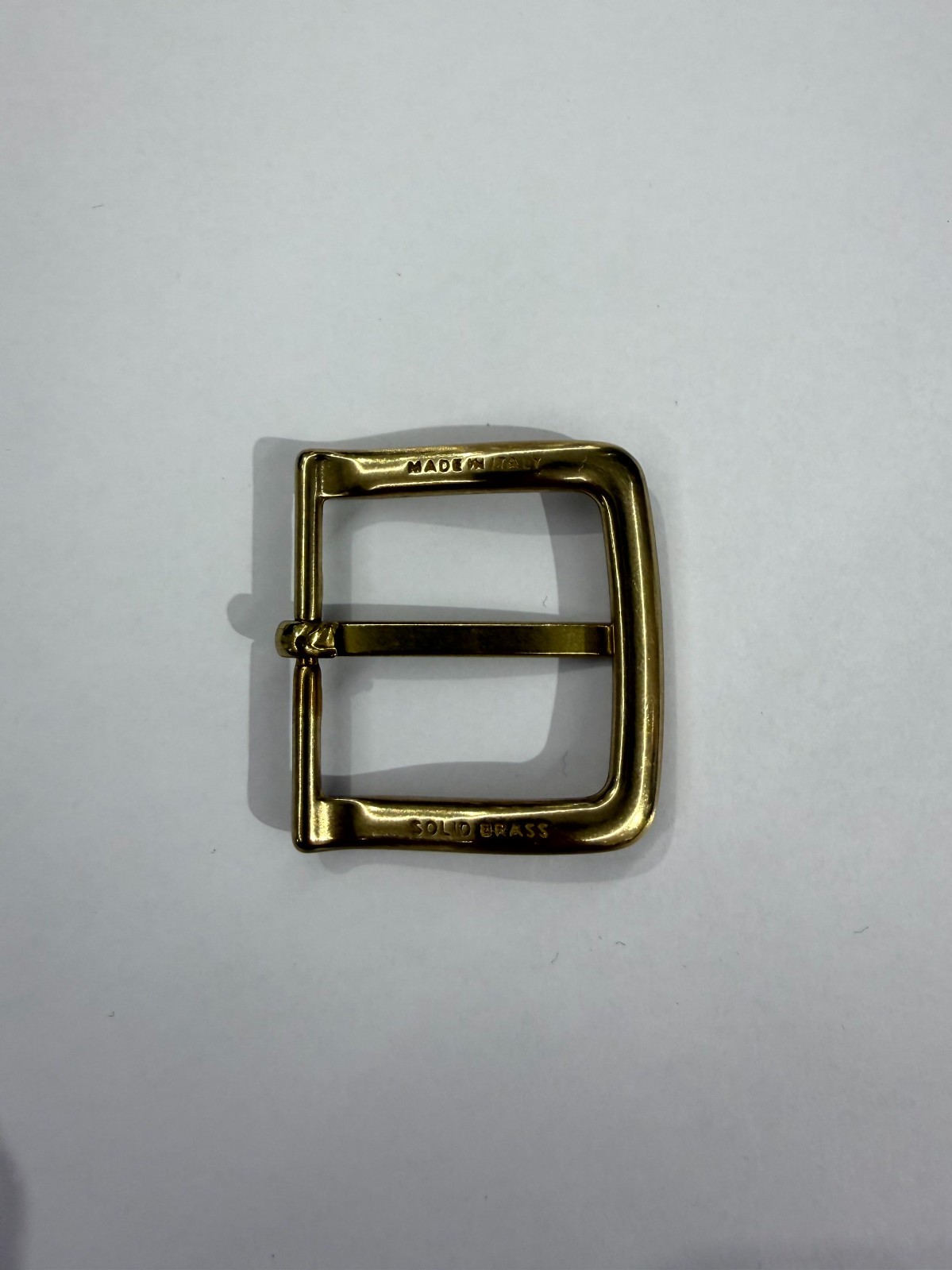 Solid Brass Satin Brass Belt Buckle Made in Italy Fits 1.57&Prime; Belt Strap