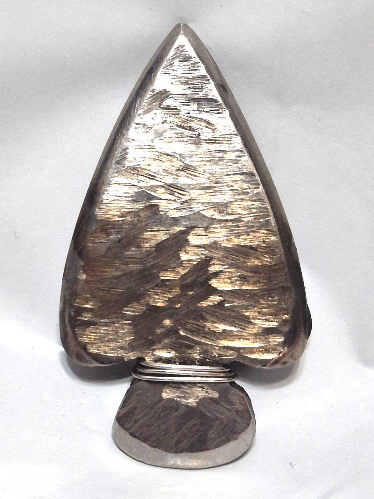 Vintage Silver tone Handcrafted Etched Arrowhead Belt Buckle