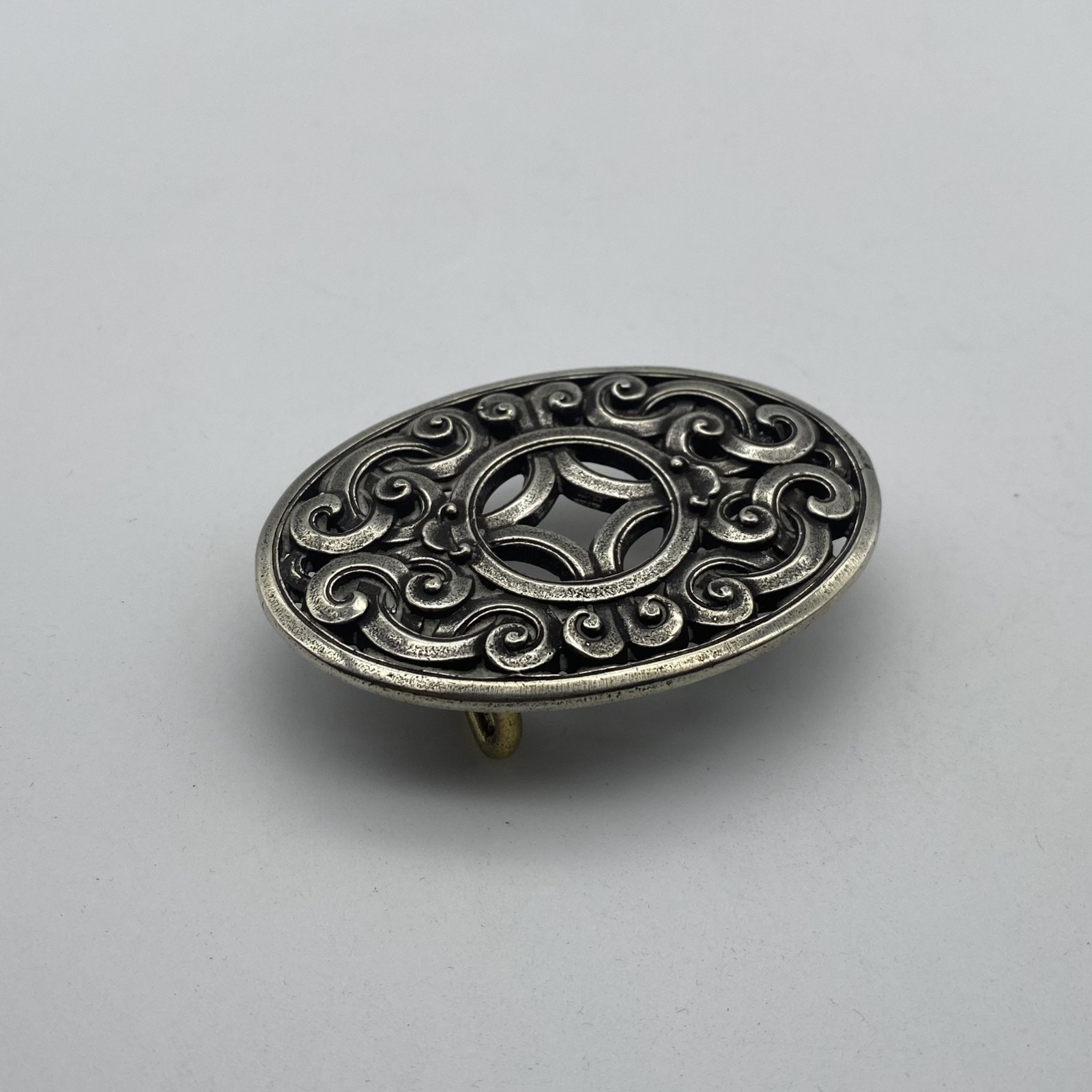 Bohemian Oval Nickel Silver Belt Buckle – Handcrafted Boho Western