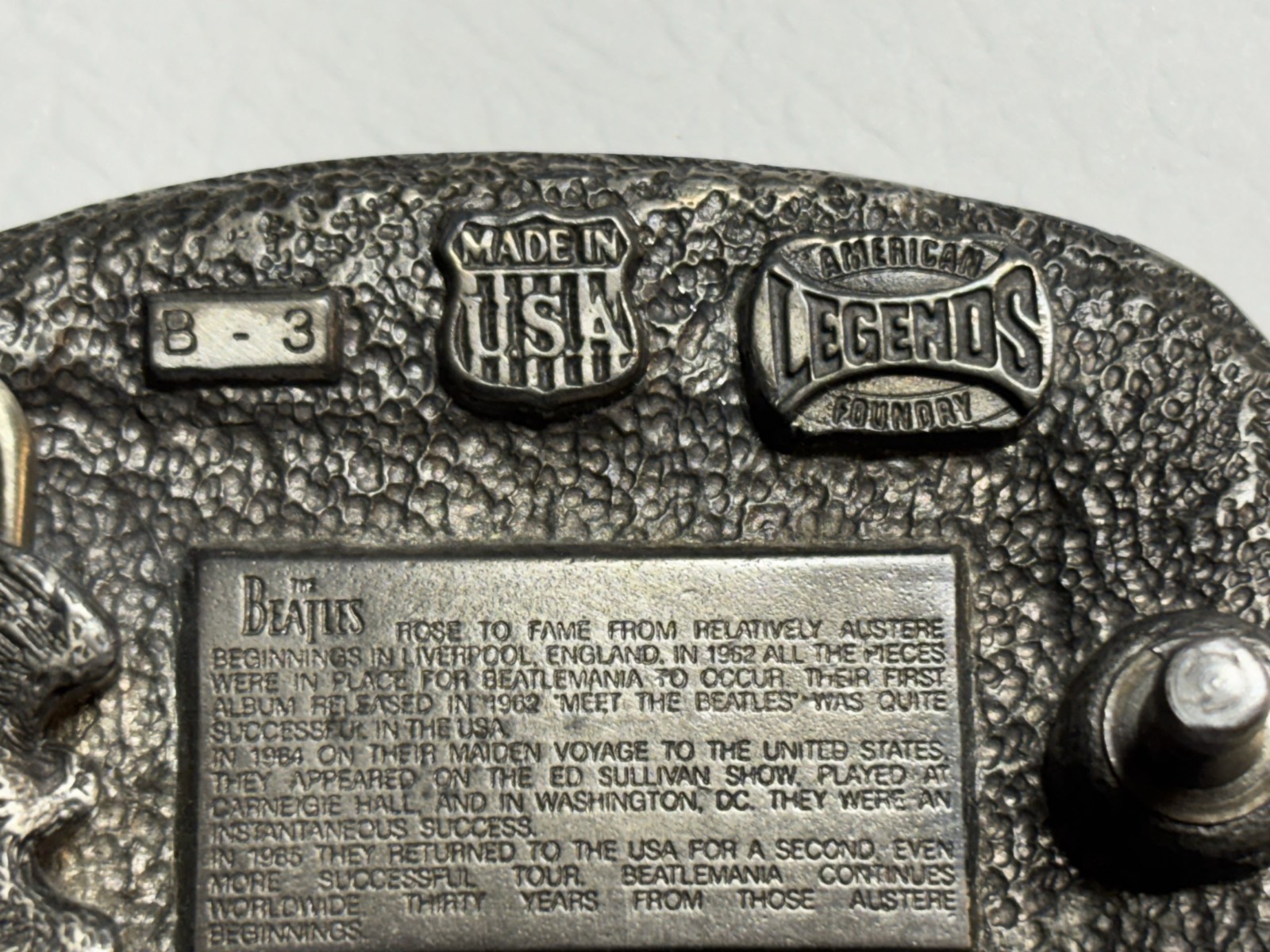 The Beatles Union Jack Legends Buckles B-3 1992 Vintage