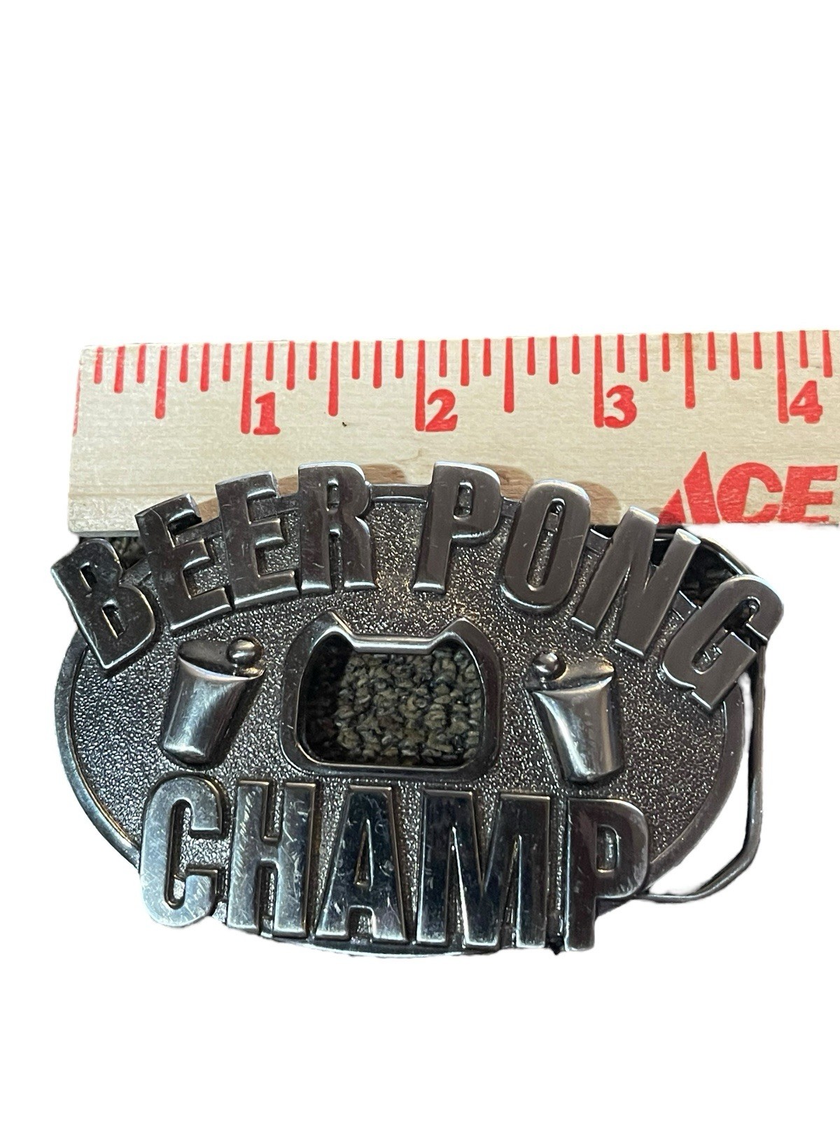 Kalan Beer Pong Champ w/ Built In Bottle Opener 2.5&Prime;x4&Prime; Oval Belt Buckle