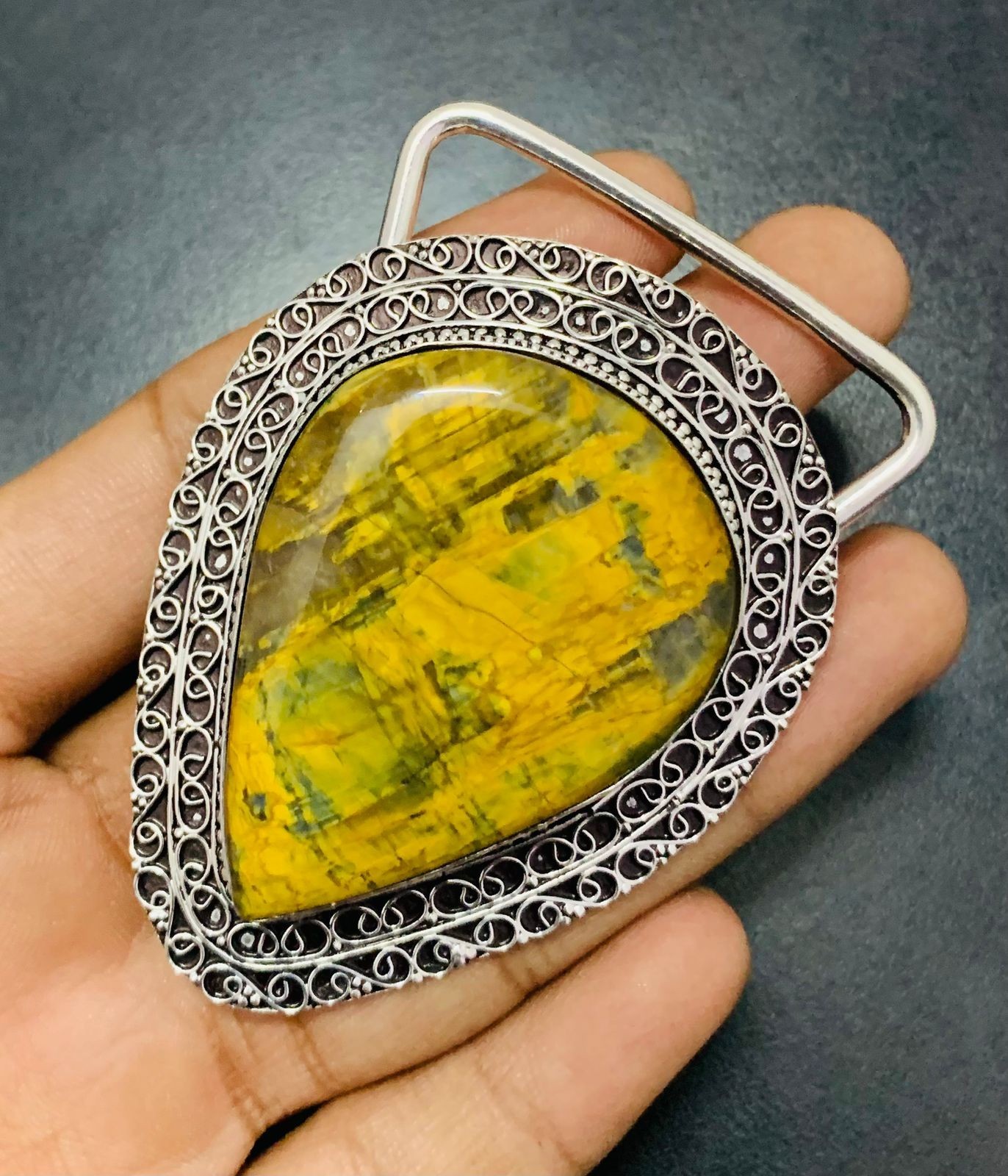 Neelite Gemstone 925 Sterling Silver Handmade Belt Buckles Vintage Gift For Him
