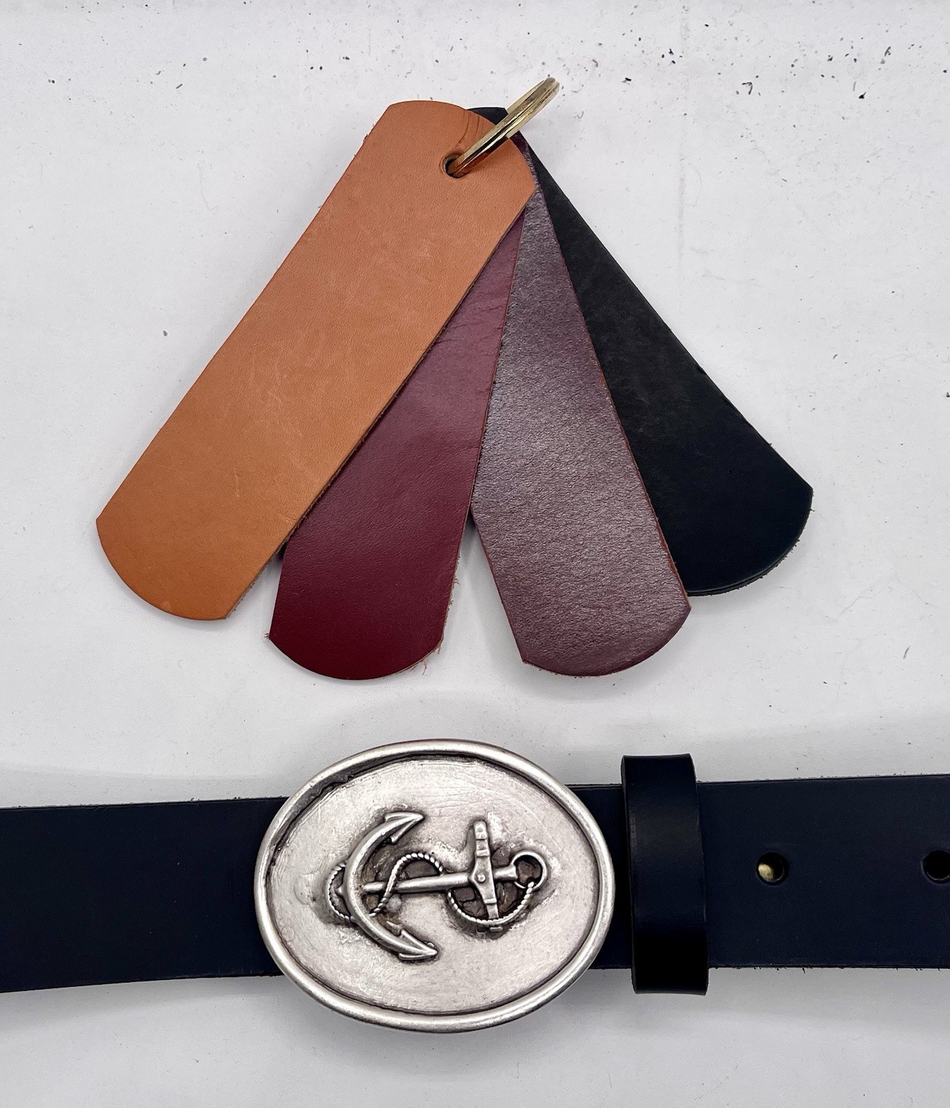 Authentic  » Anchor On Oval  » Solid Pewter Belt Buckle By Demeter.