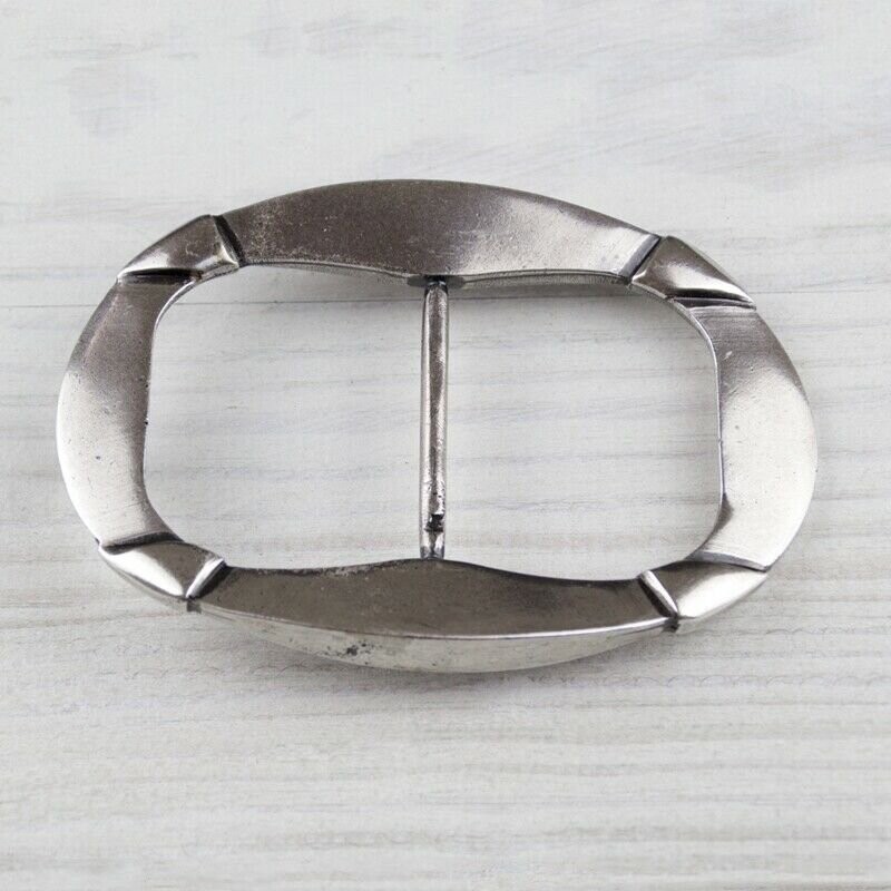 Oval Lifebuoy Belt Buckle Antique Silver Elegant Vintage Look Feminine