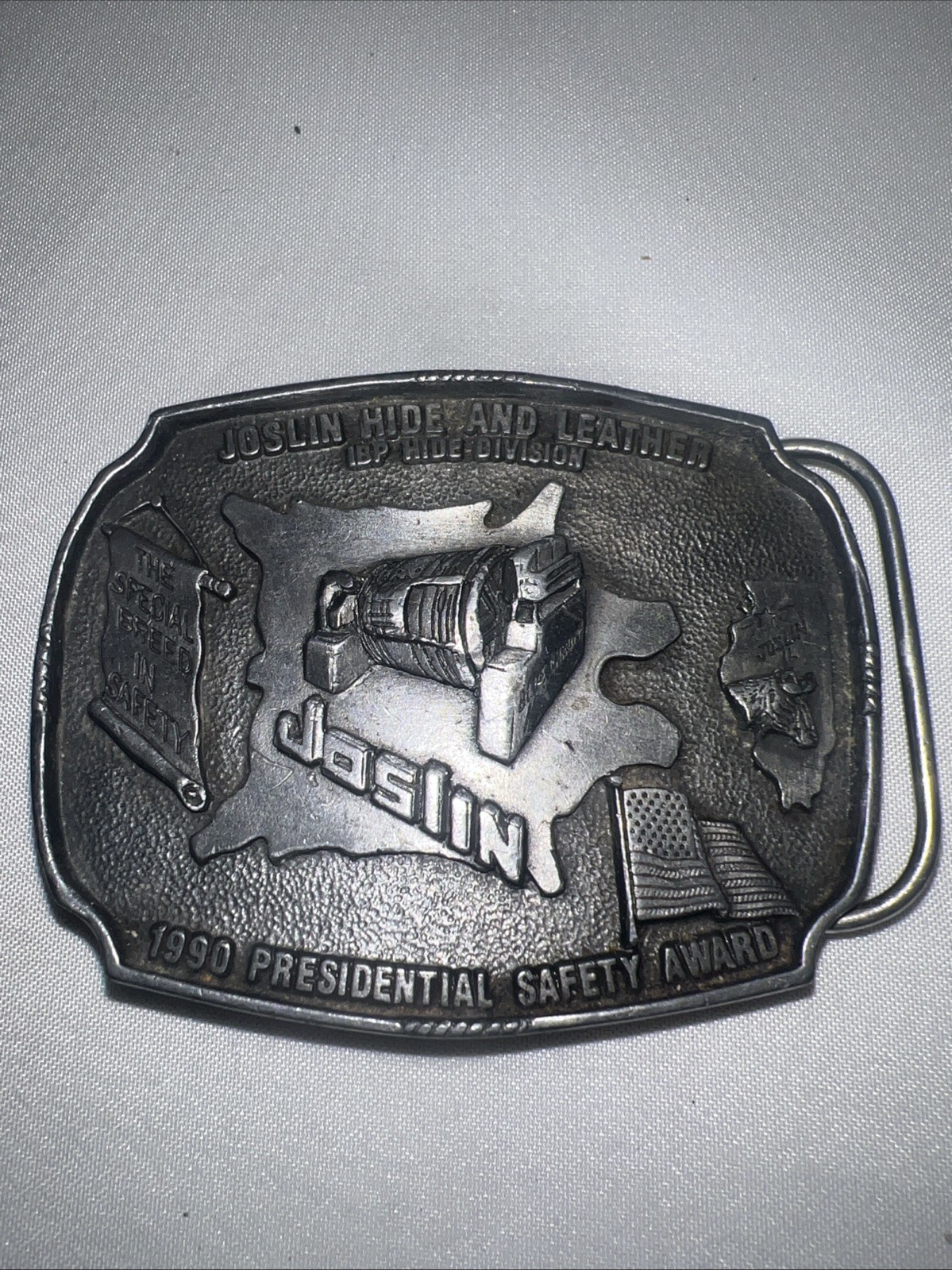 1990 Presidential Safety Award for Joslin Hides and Leather Buckle # 37 Of 250