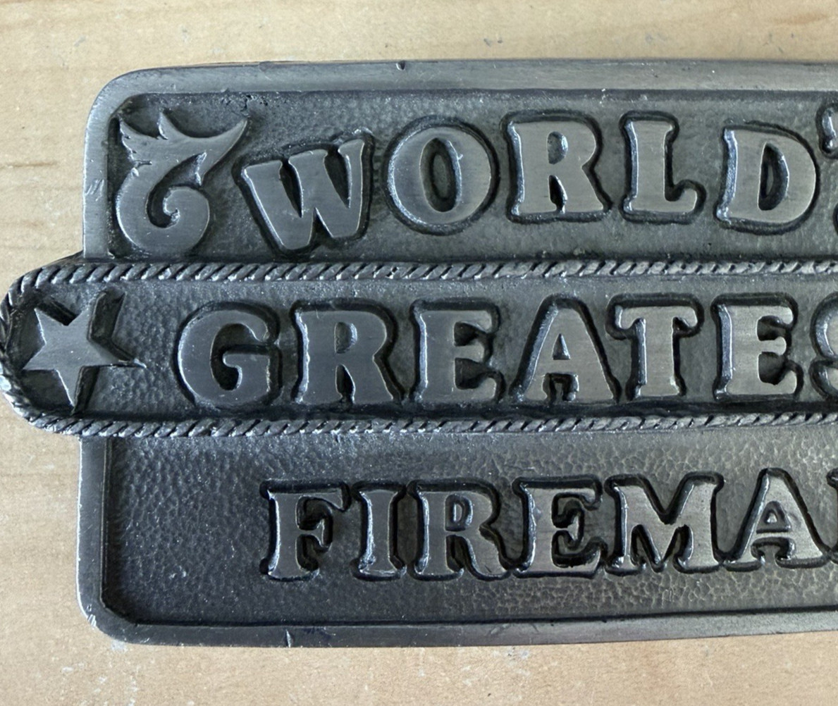 Buckles of America « Worlds Greatest Fireman » Belt Buckle used # BA-418 8oz.