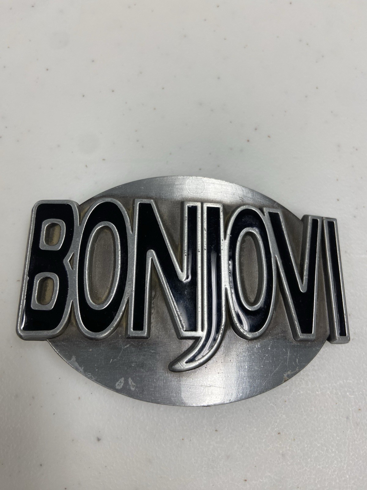 Bon Jovi Rock Music Band Arched Metal Belt Buckle for 1 1/2&Prime; Belt 3 1/2×2 3/8&Prime;