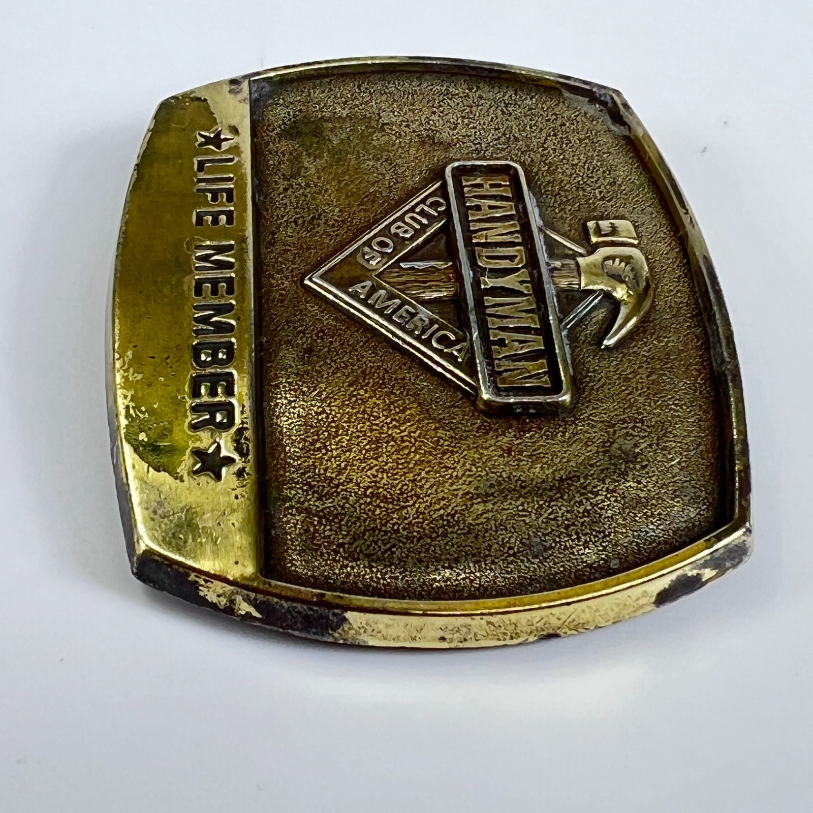 Vintage Brass Handyman Belt Buckle 1996 Club Of America Life Member