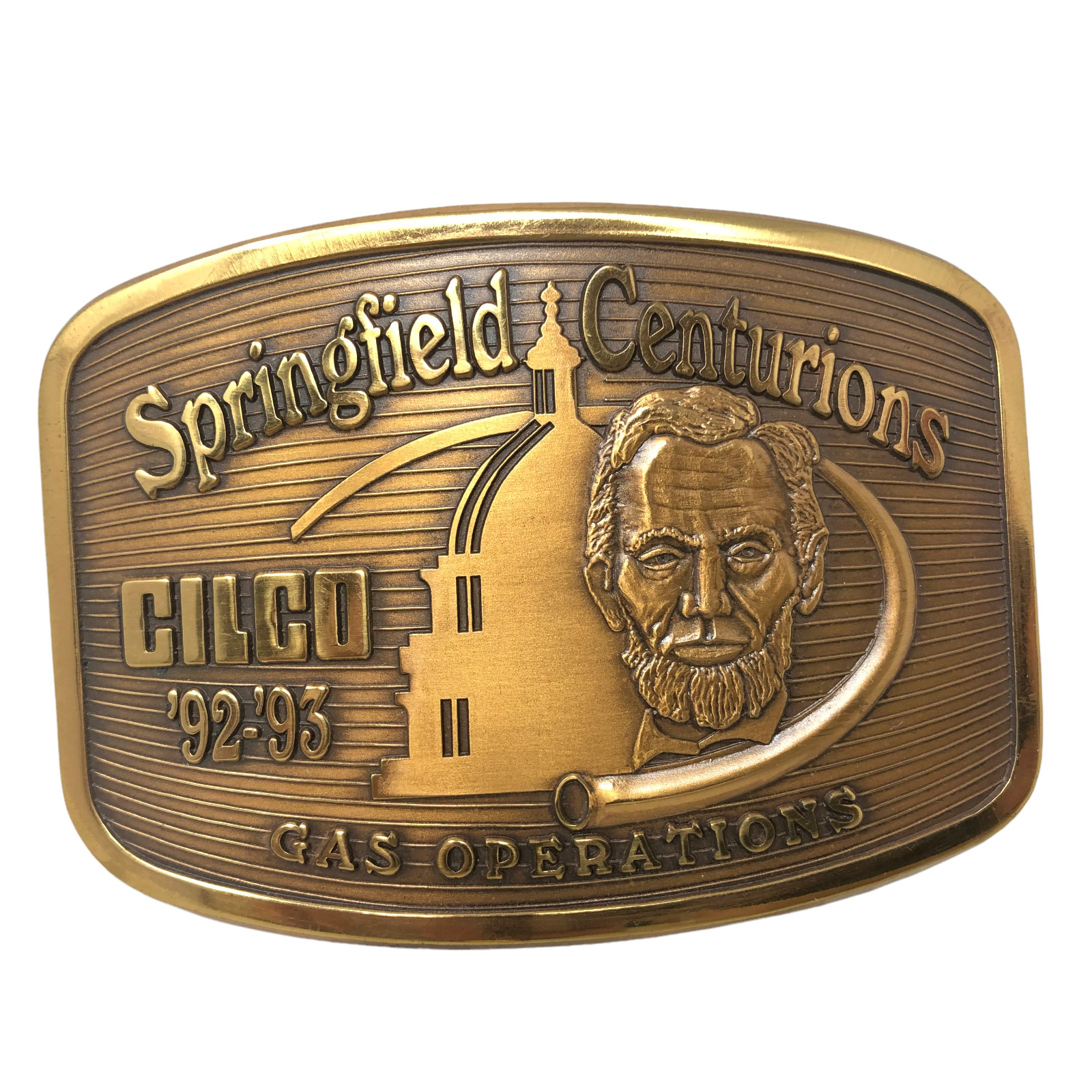 VTG Cilco Gas Operations Springfield Centurions Company Belt Buckle Lincoln