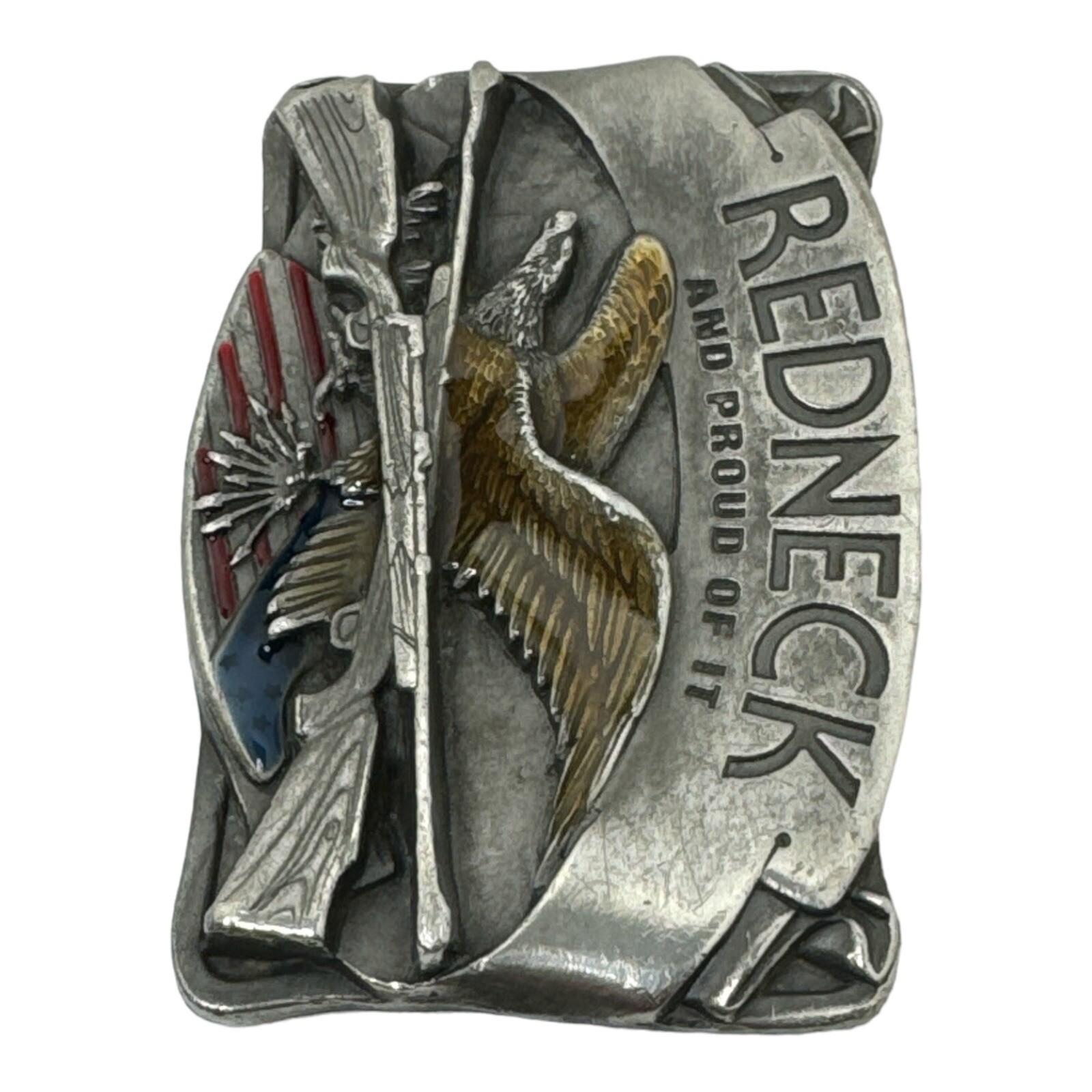 Western Steer Eagle Platinum Color Beauty Cowboy Rodeo Style Belt Buckle .MJ 84