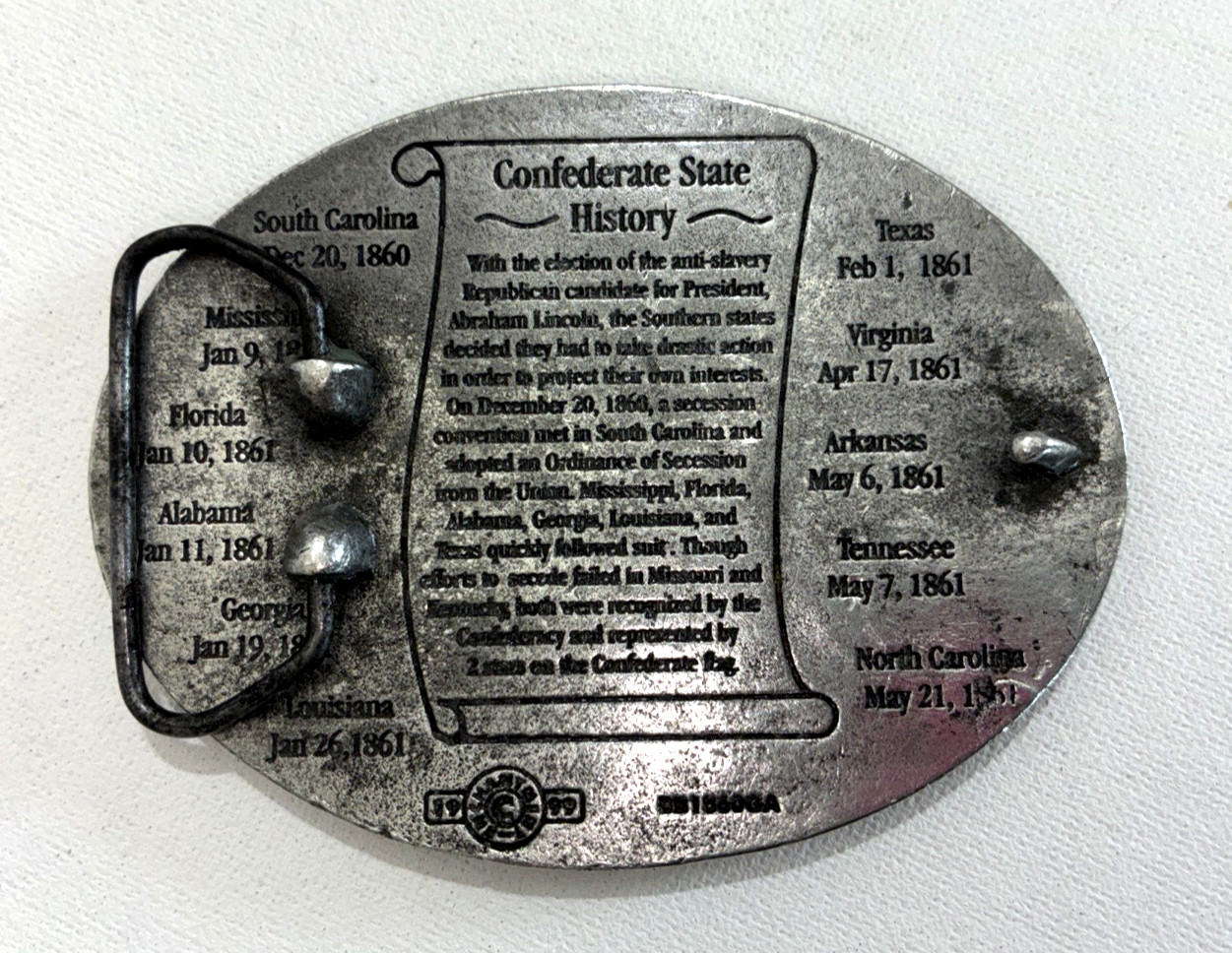 Georgia Oval Belt Buckle 2003 Brass Pewter Made in USA