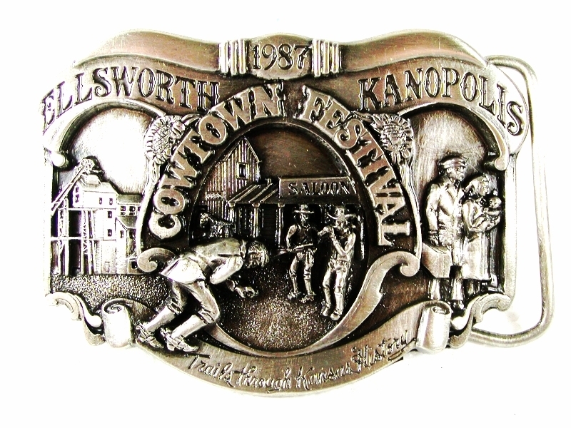 Ellsworth Cowtown Festival Belt Buckle & Papers By PRAIRIE ENTERPRISES