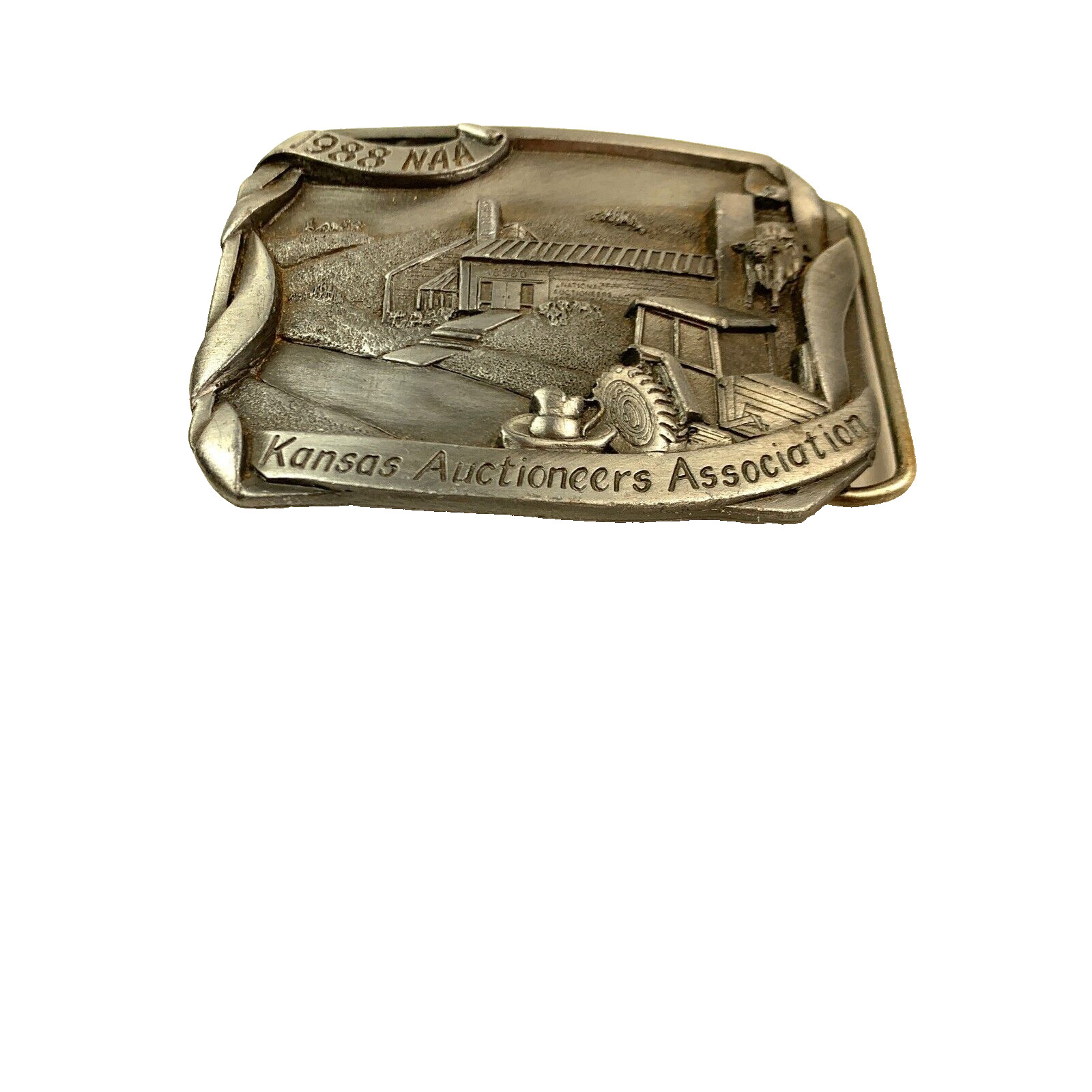 Kansas Auctioneers Association NAA Jane Gehring Metal Belt Buckle 1988 80/300