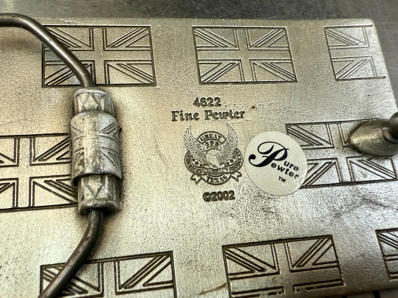 Great Britain Union Flag British Jack United Kingdom G.A.P. Pewter Belt Buckle