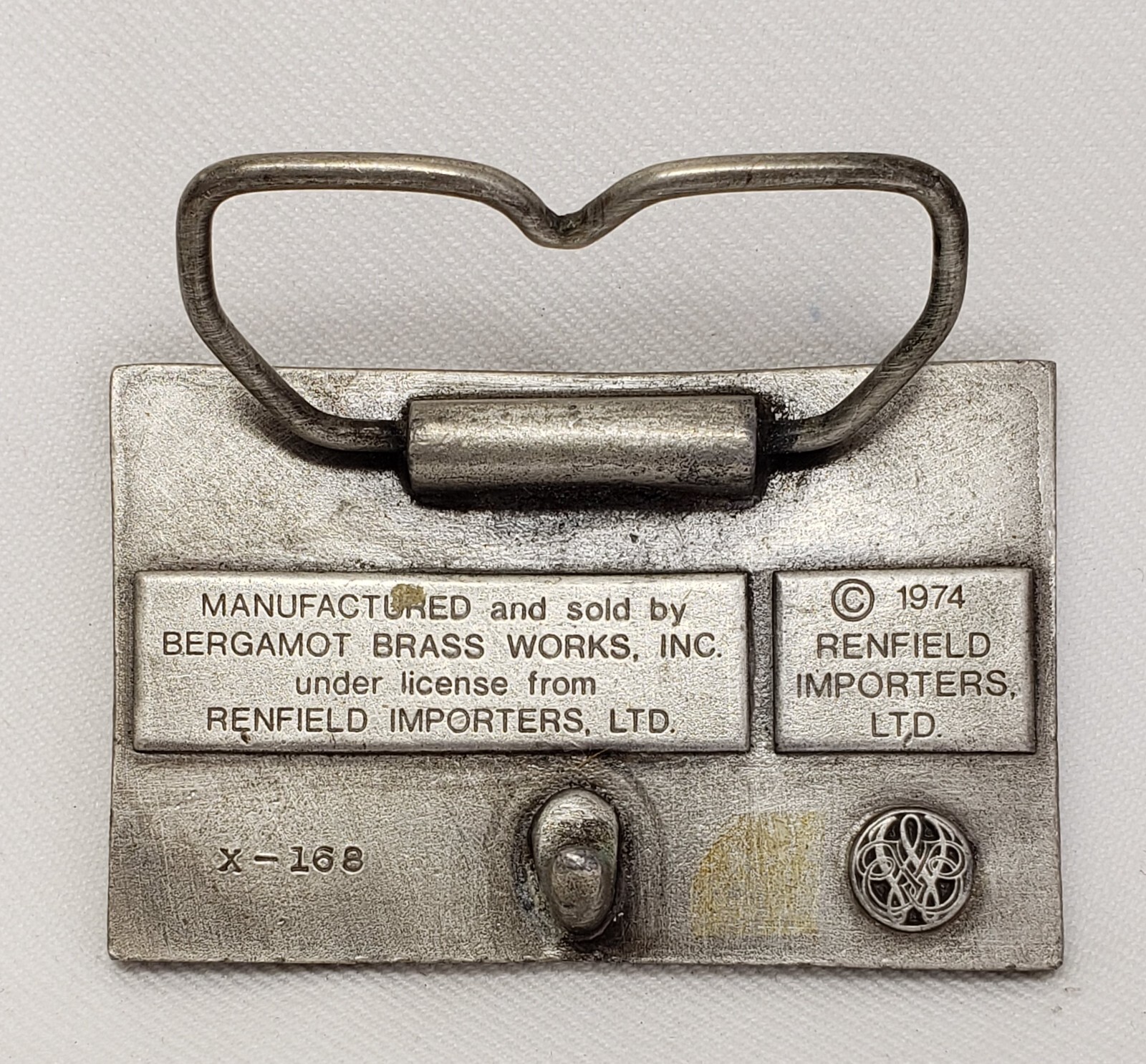 VTG Martini & Rossi Vermouth Alcohol Liquor Advertising Pewter Belt Buckle 1974