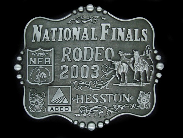 TJ01112 *NOS* NFR **2003 NATIONAL FINALS RODEO** HESSTON COLLECTOR BELT BUCKLE