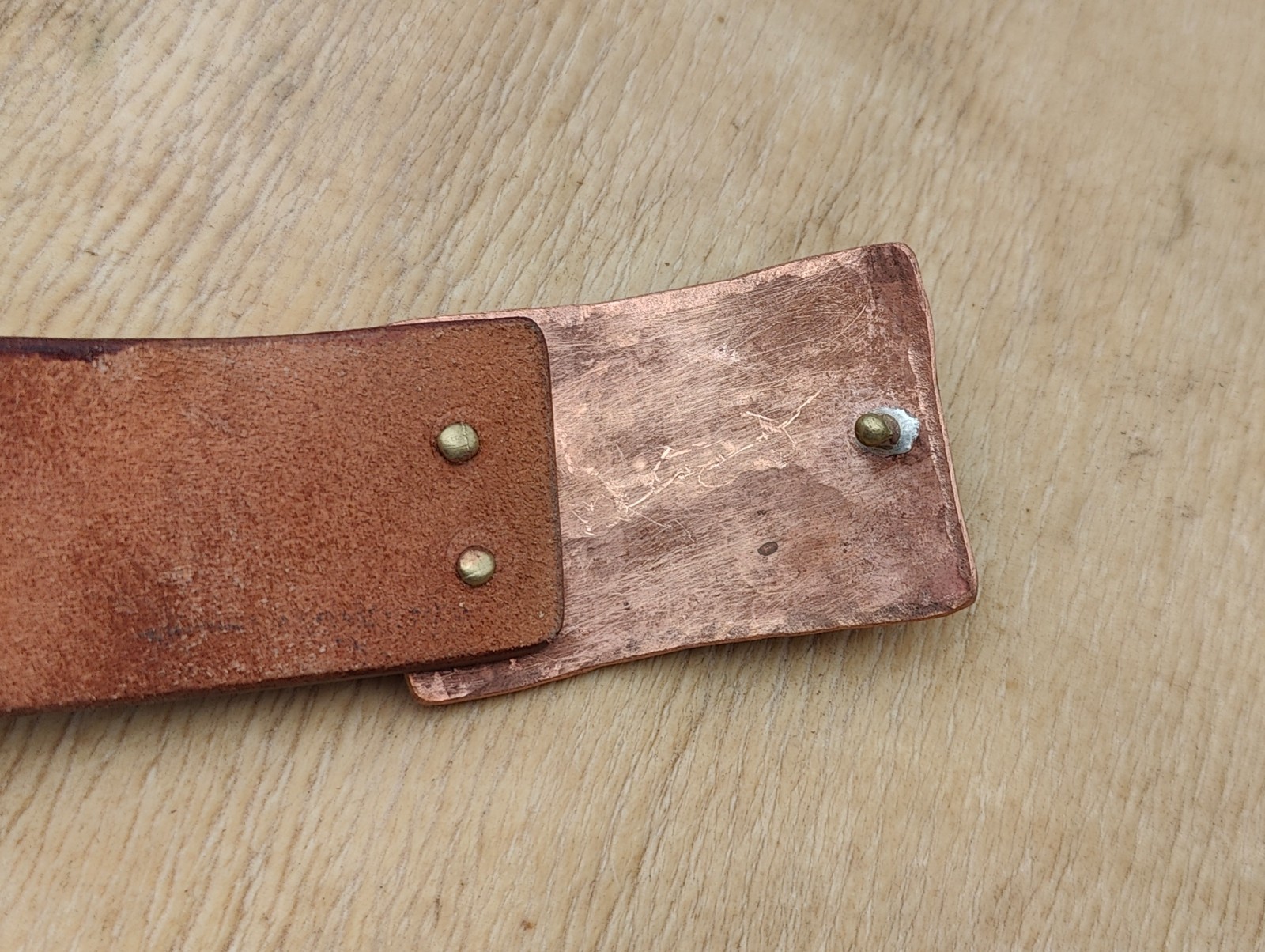 Handmade Leather Belt with SOLID COPPER BUCKLE