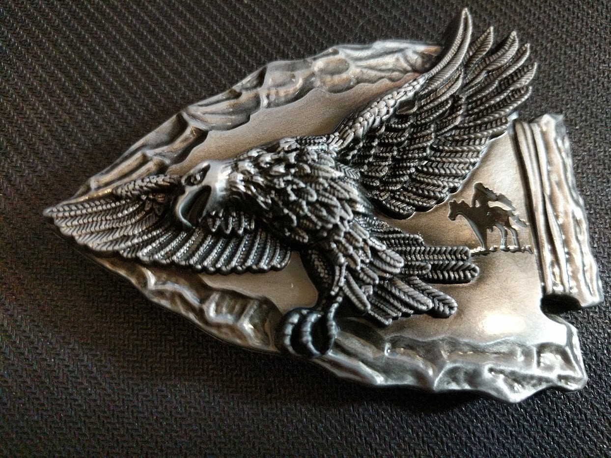 ✖ WESTERN Steer ARROW HEAD Antique Silver color Cowboy Rodeo Style ✖ Belt Buckle