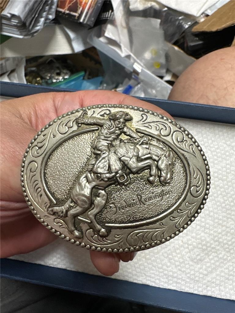 Vintage The Bronco Buster Belt Buckle Frederic Remington