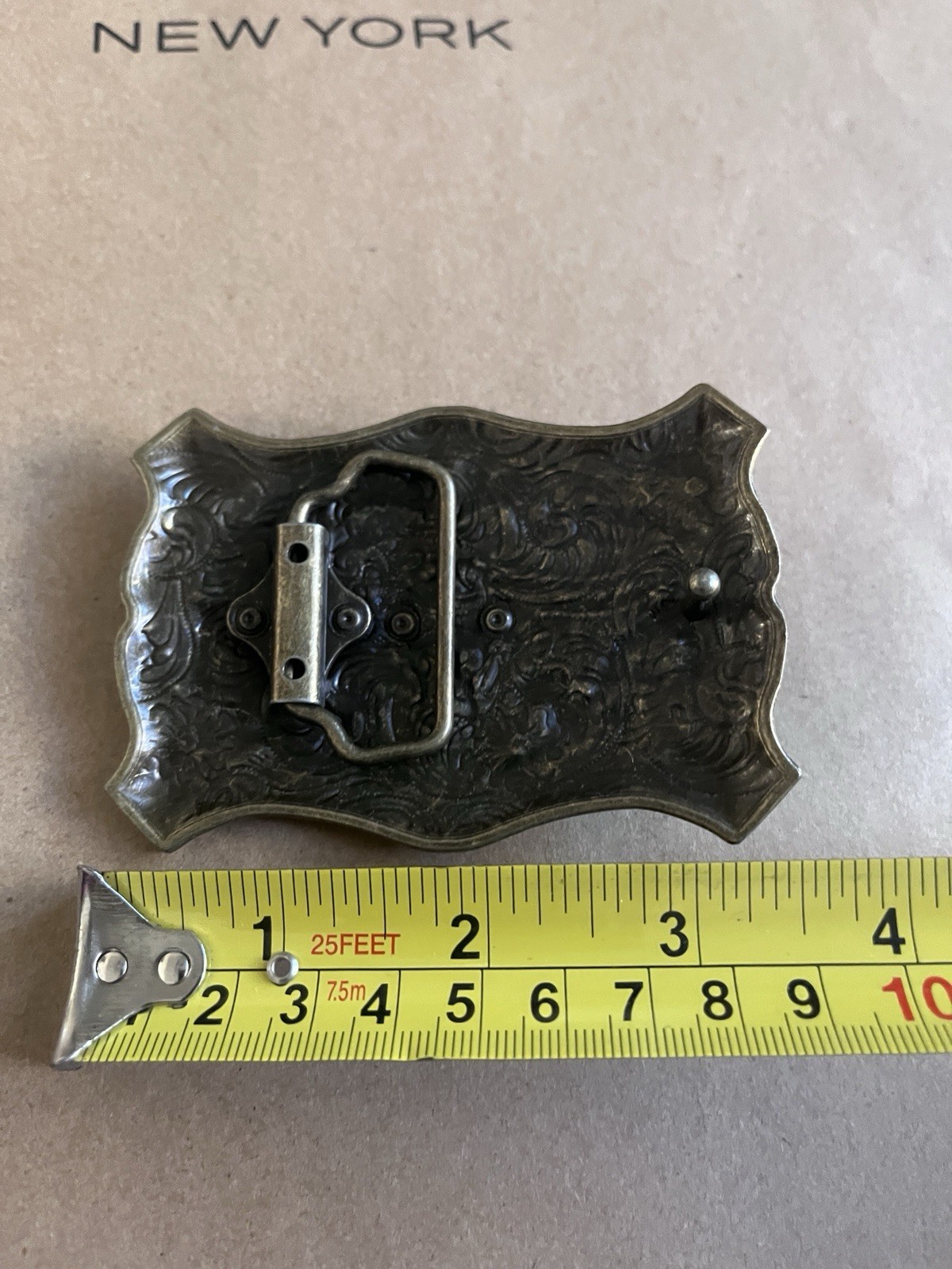 New Ancient Gold Patina Western Cowboy Belt Buckle Symmetrical Bull Head Buckle