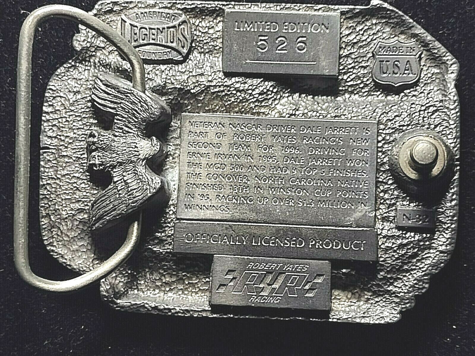 NASCAR LIMITED EDTION AMERICAN LEGENDS FOUNDRY DALE JARRETT BELT BUCKLE