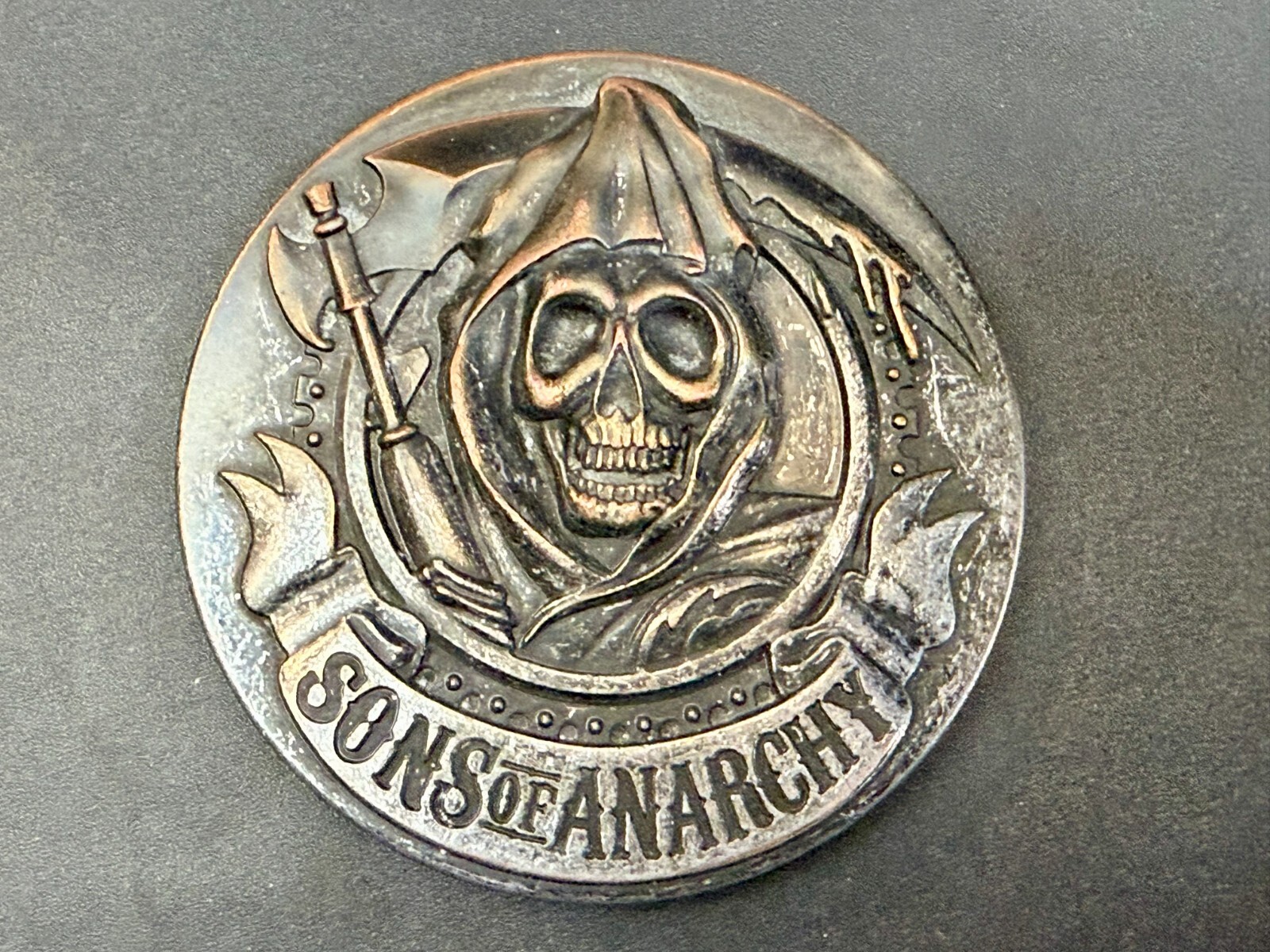 Sons Of Anarchy Grim Reaper Tattoo Cosplay TV Show TM & 2013 Fox Belt Buckle