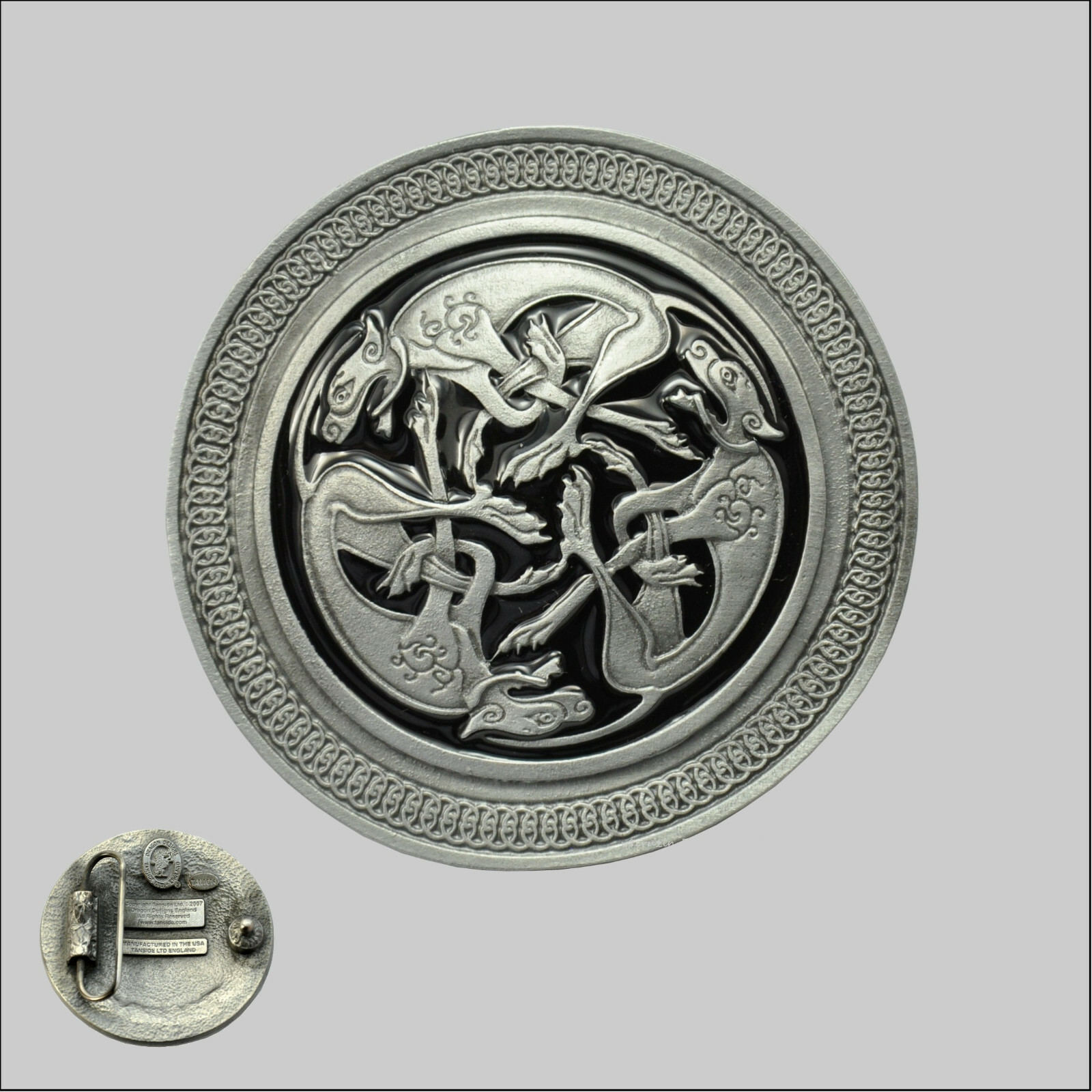 Celtic Design Celtic Dogs Belt Buckle Ornament Shield Dogs Belt Buckle *314