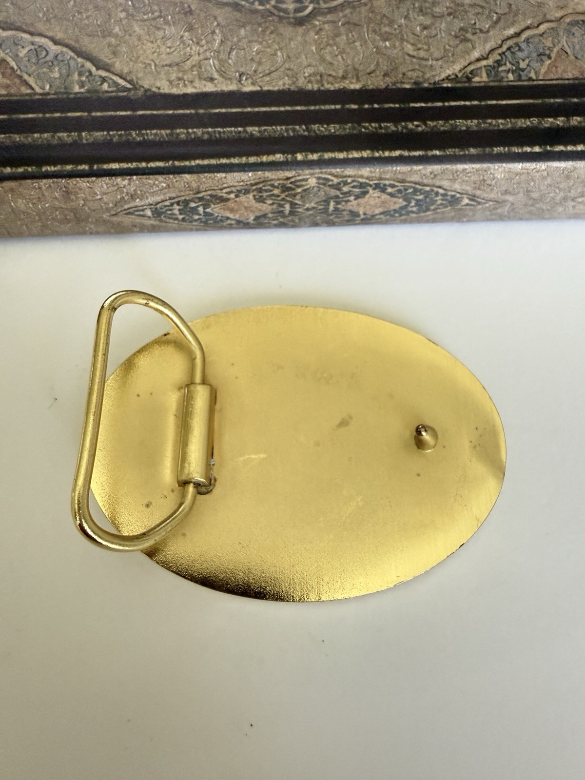 NRA Golden Eagles Oval Western Belt Buckle Metal Gold