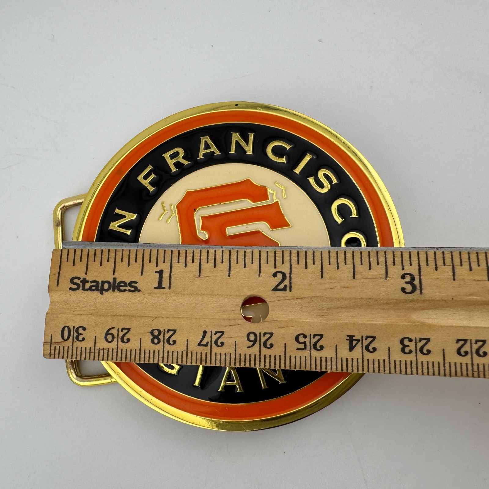 San Francisco Giants Scottsdale Metal Orange Gold Belt Buckle 3&Prime; Diameter
