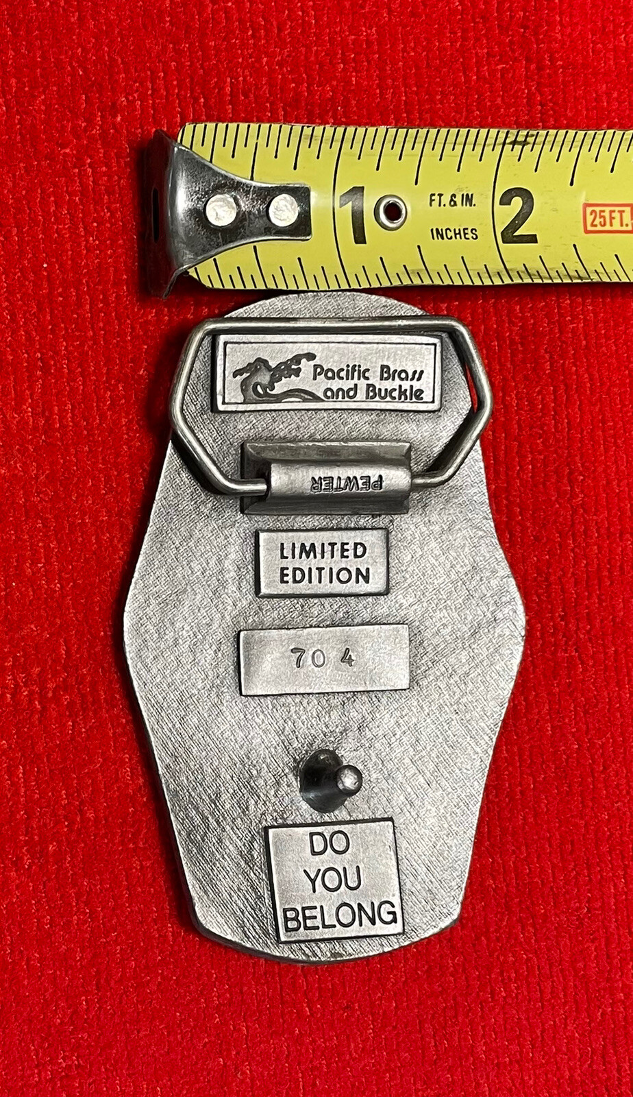 Pacific Brass And Buckle Sergeants Major Association Pewter Belt Buckle LE # 704