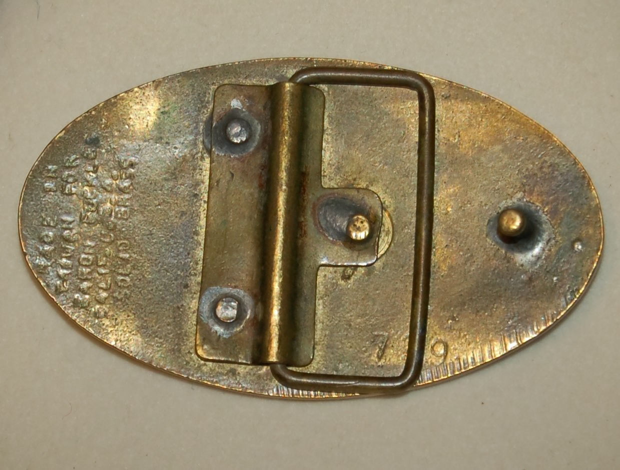 VINTAGE Belt Buckle Skiing Solid Brass 1980&rsquo;s