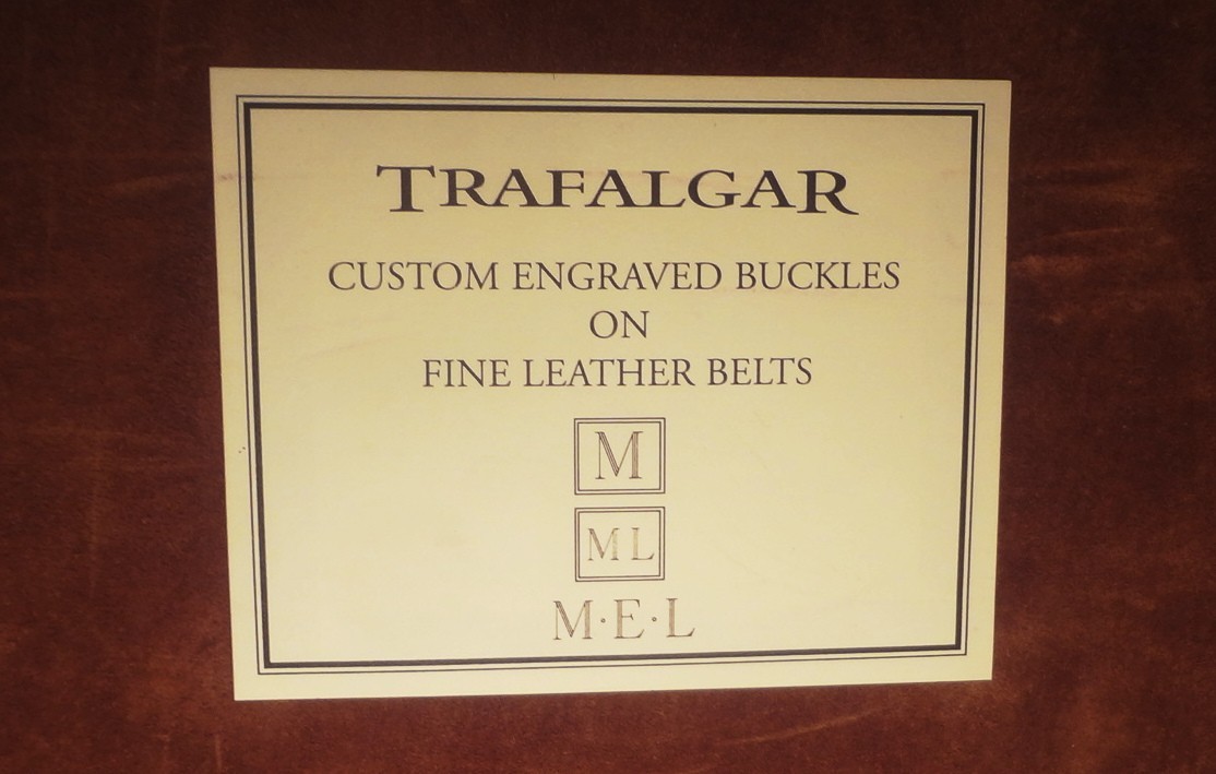 📌NOS TRAFALGAR fine YELLOW GOLD over STERLING SILVER BUCKLE- MONO « M » – $650.00