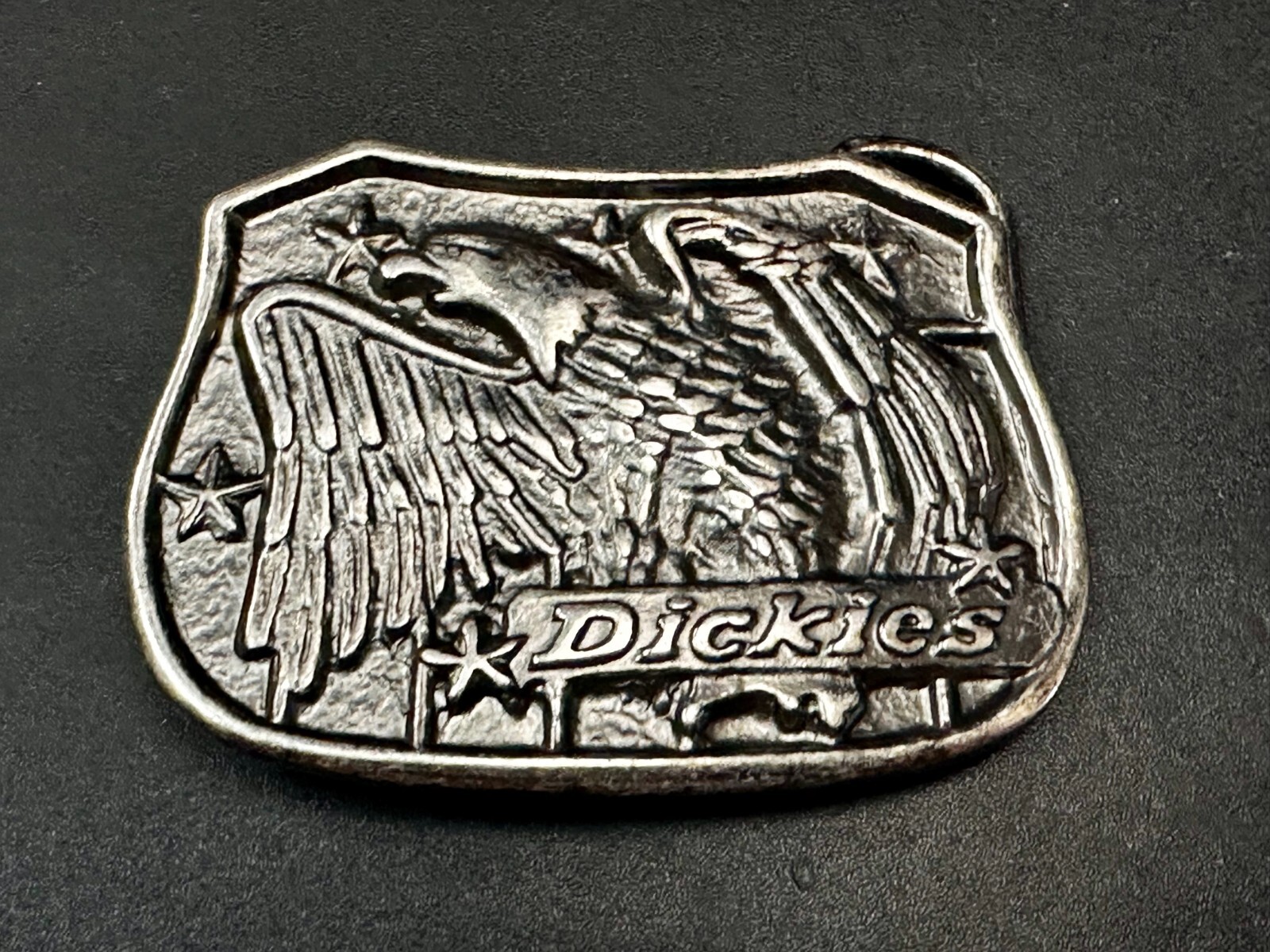 Dickies Flying Eagle Spreading Wings Silver Tone Advertisement Belt Buckle