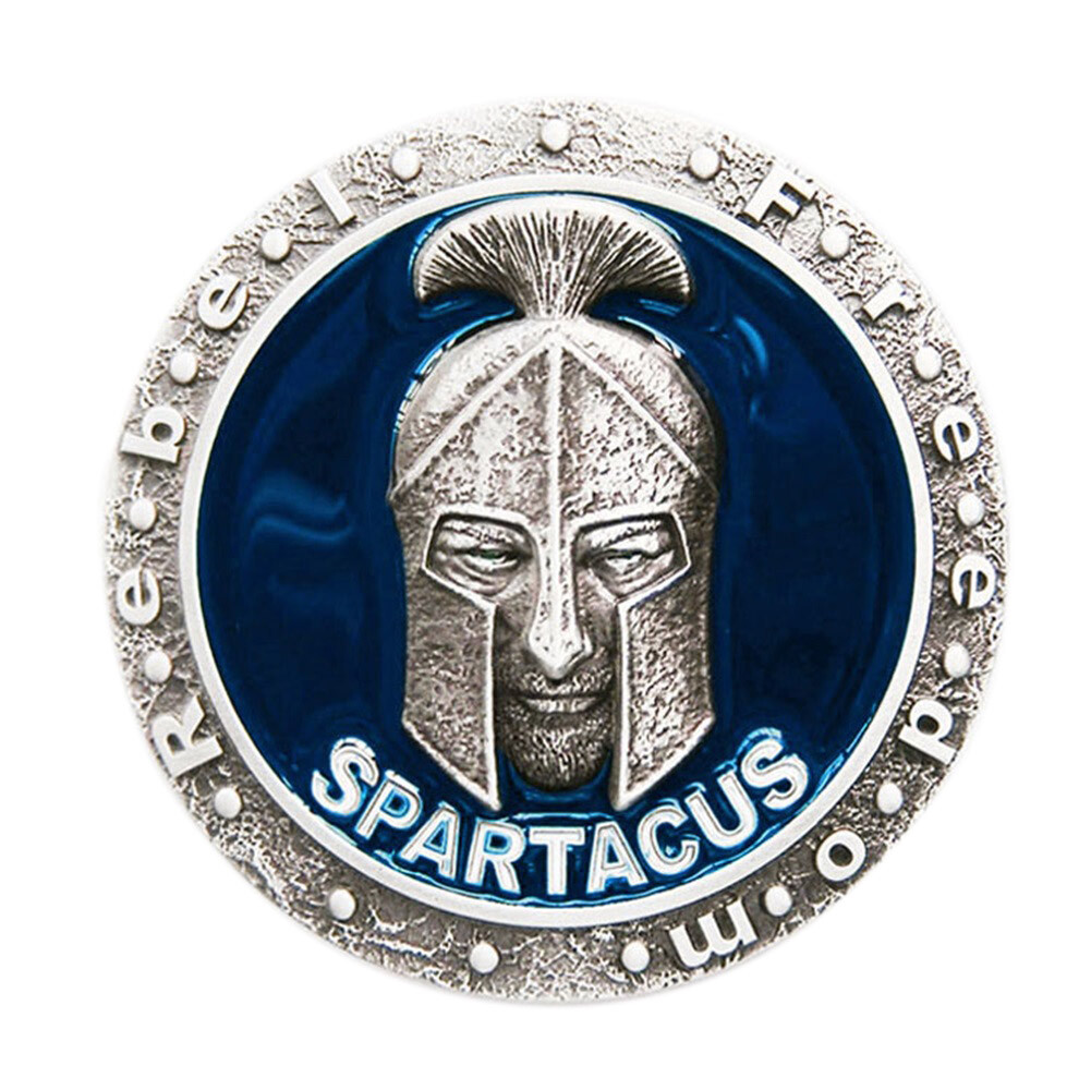 Spartacus Gladiator Warrior Blue Enamel Metal Belt Buckle