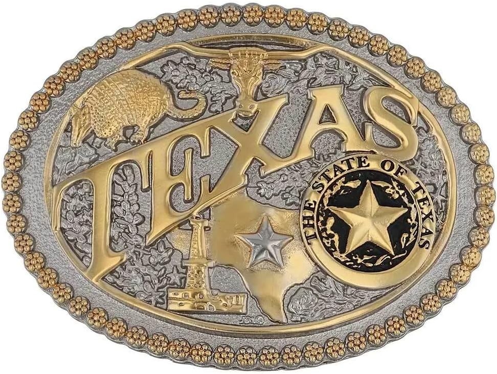 Attitude State Heritage Oval Antiqued Patina Western Belt Buckle