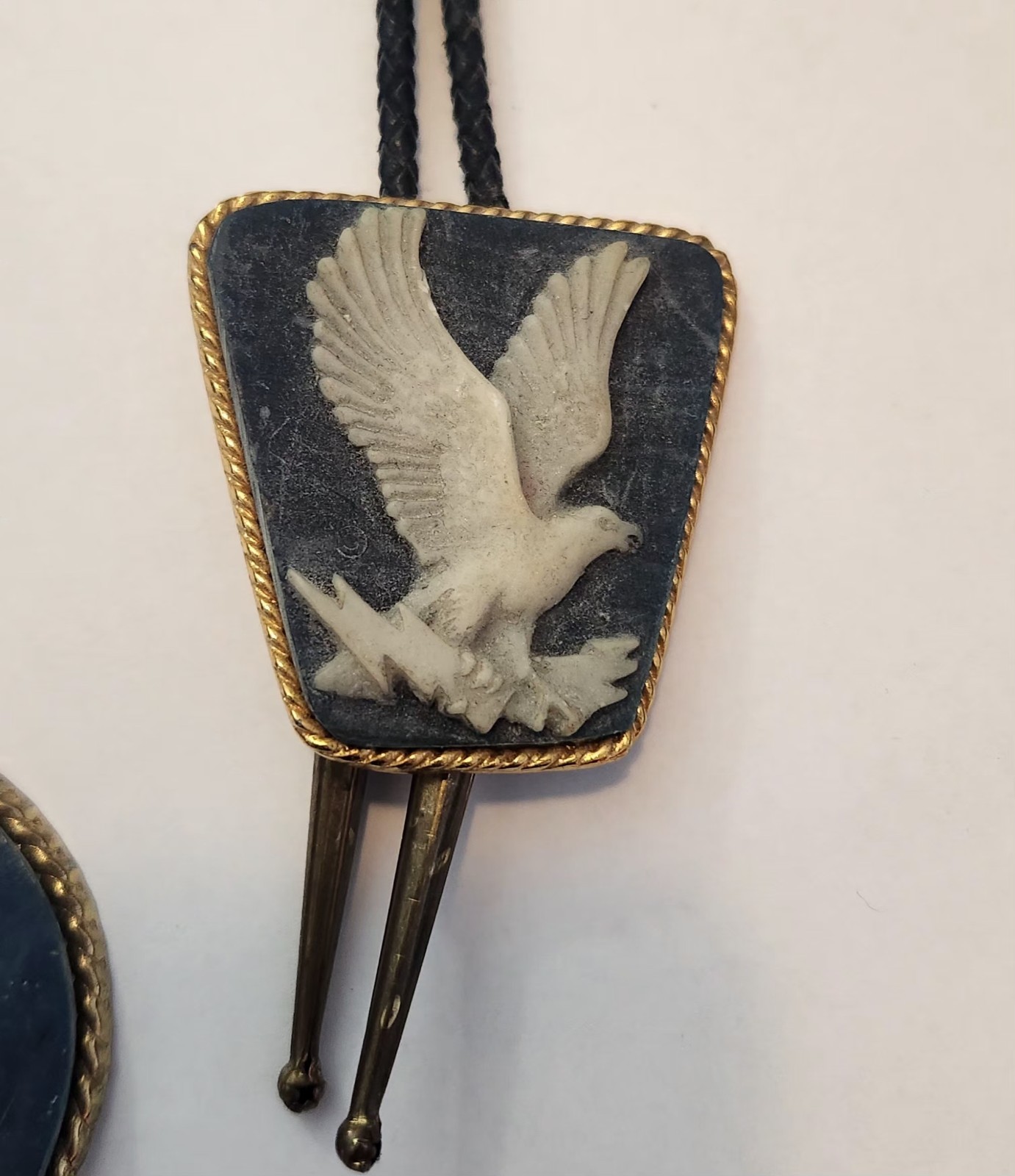 2 Piece Bolo And Buckle Set. Eagle And Lightning Bolt Motif