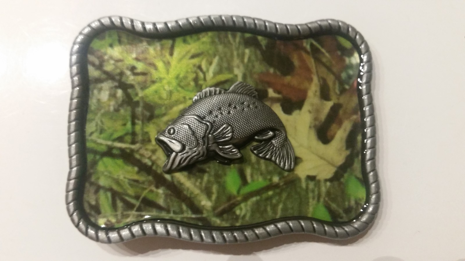 CAMO FISH FISHING camouflage BELT BUCKLES metal western fishing bass * US SELLER