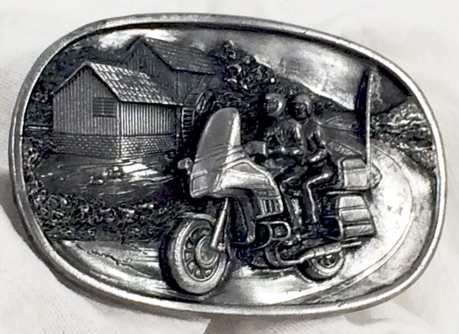 Vtg 1984 Bergamot Brass Works BIKER MOTORCYCLE Belt Buckle Man Women Mill USA