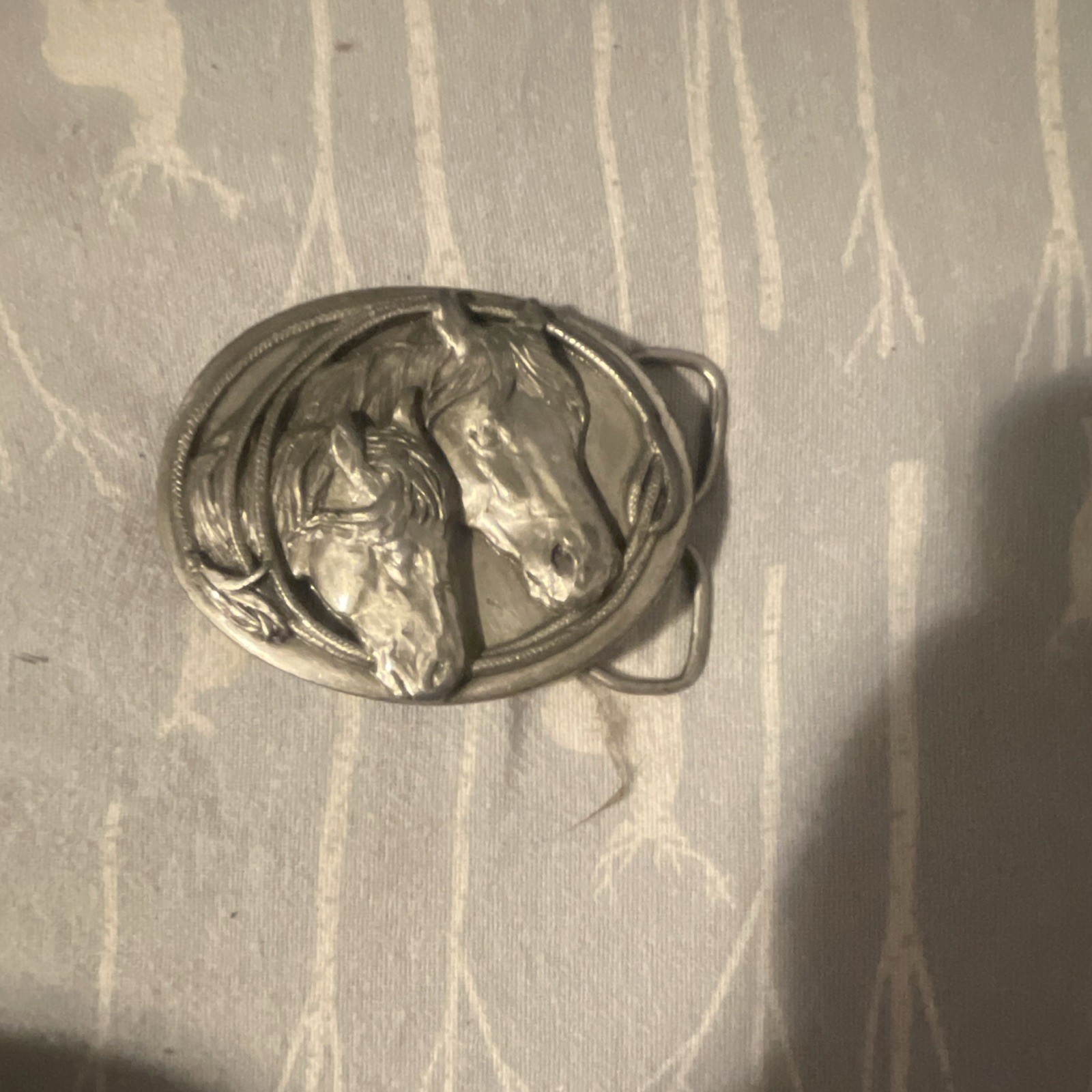 Silver Oval Horse Western Belt Buckle for Men Metal Western Buckle Style