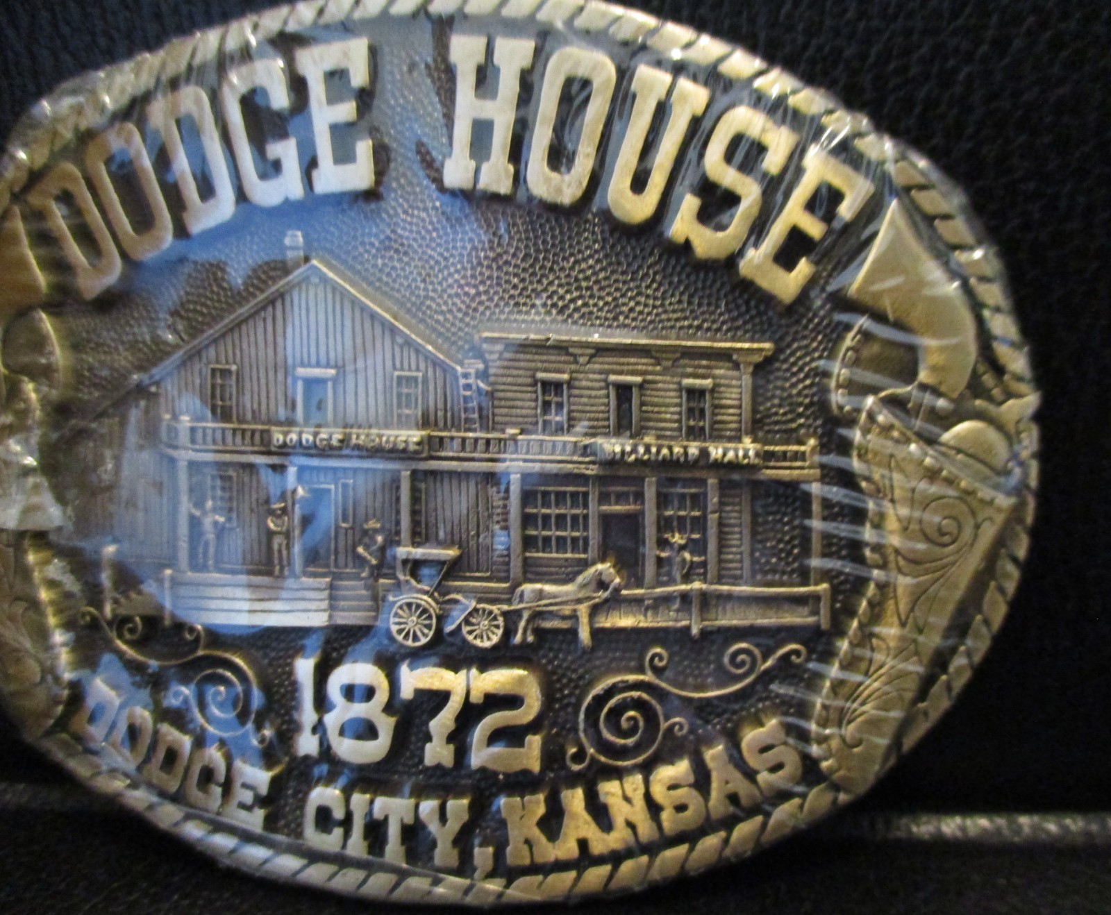 Dodge City Kansas 1872 Dodge House Hotel Resturant Billiard Hal1 Belt Buckle 1st