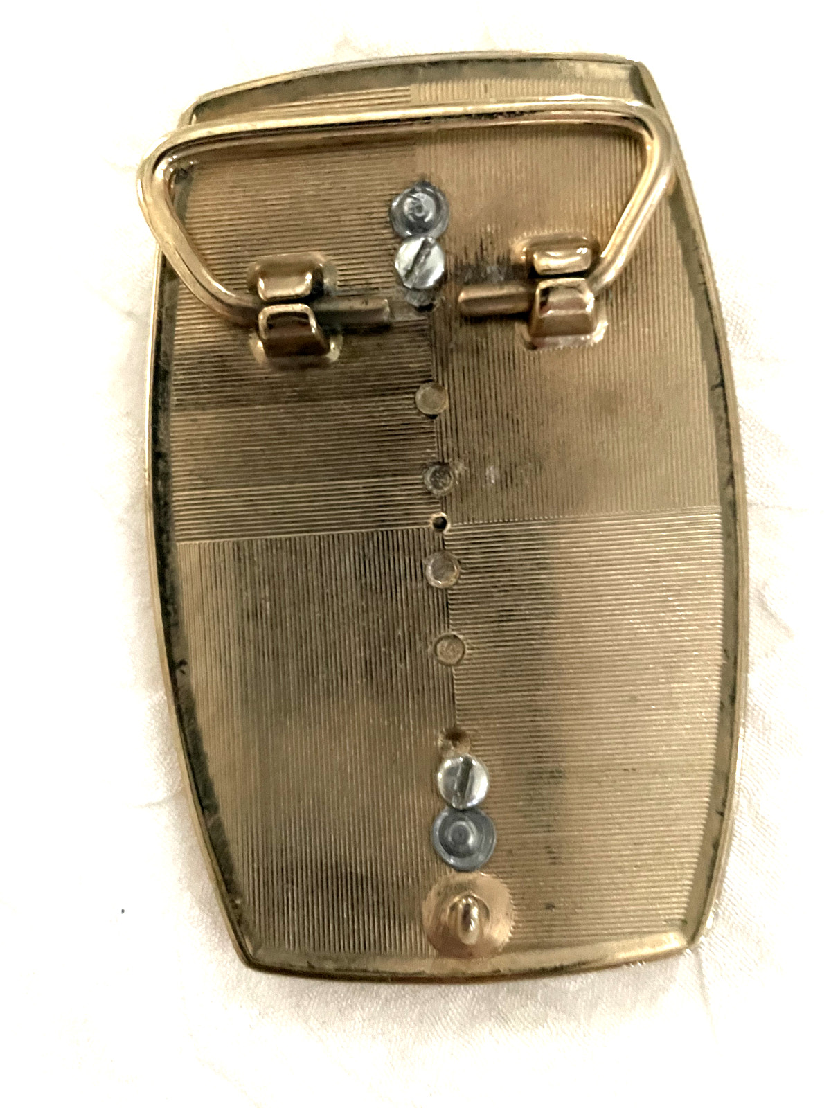 Petosky stone belt buckle for men silver plated with a layer of genuine 24-karat