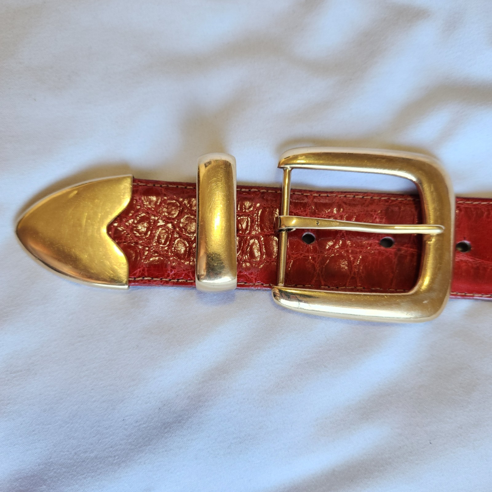 Douglas Magnus Santa Fe 14k Solid Gold 3-Piece Belt Buckle Set Size 34